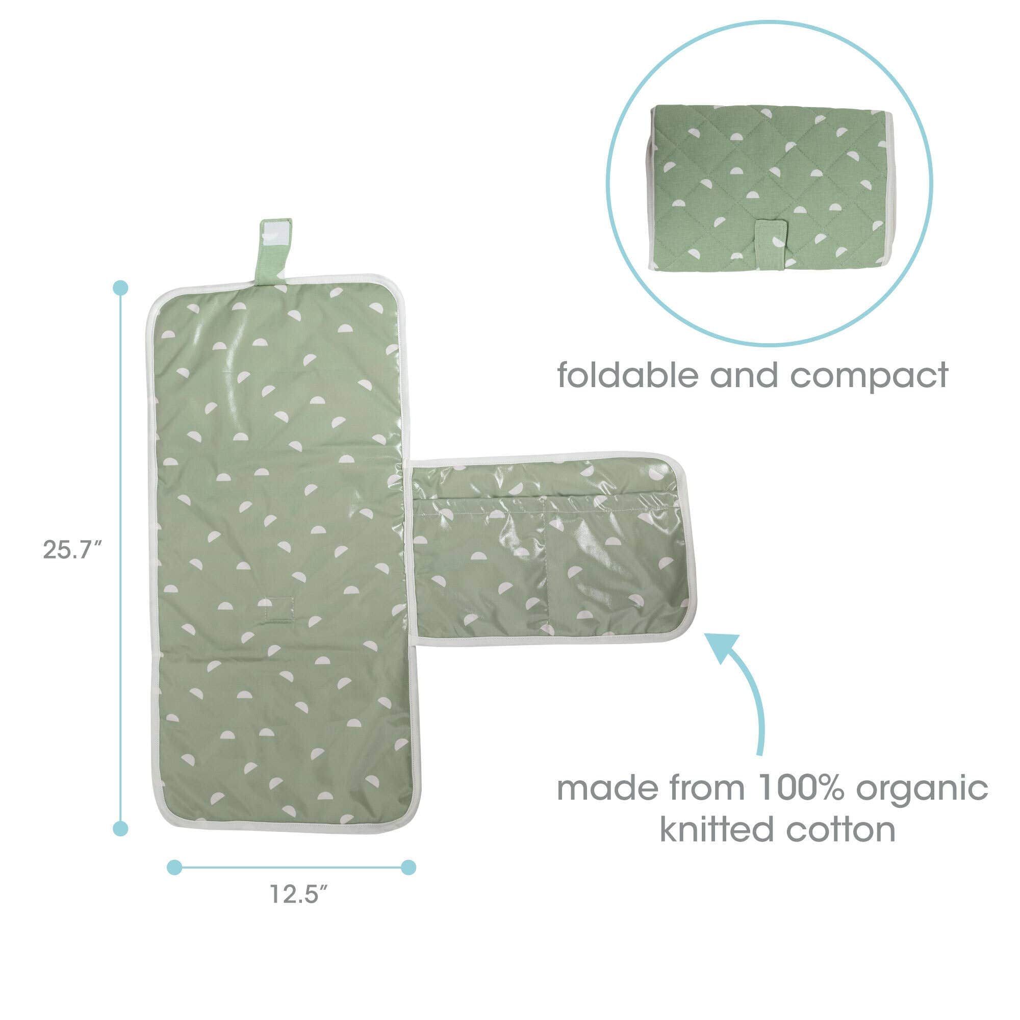 Organic Sage Travel Changing Mat, Diaper Bag Changing Pad