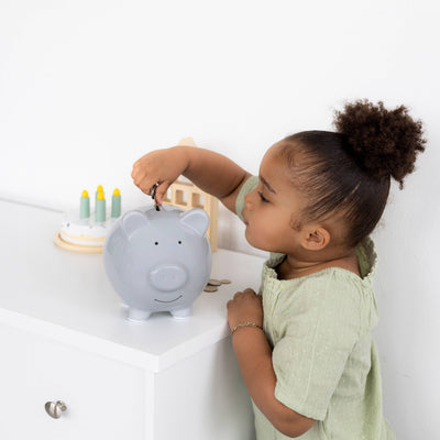 Ceramic Piggy Bank: Grey