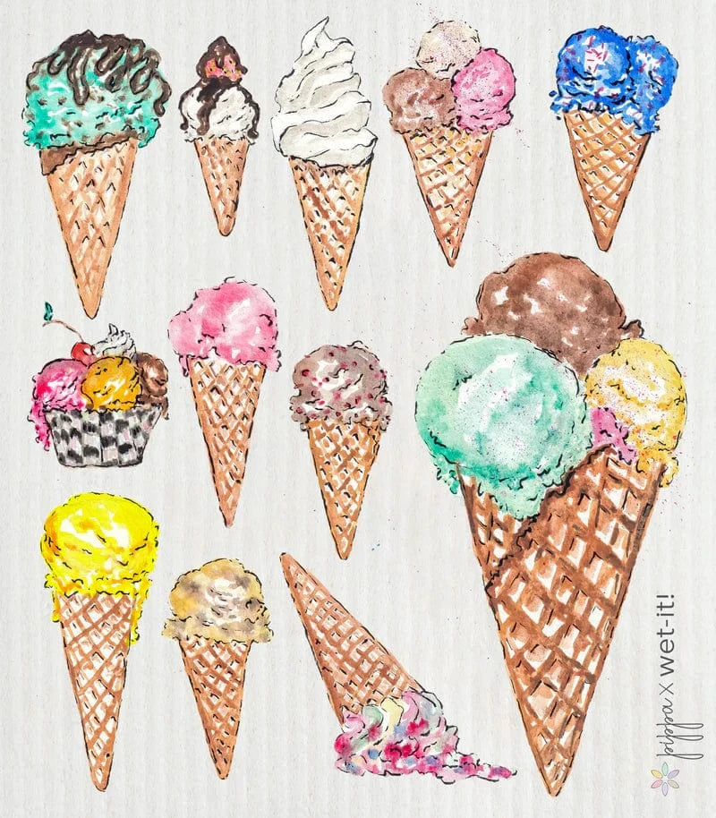 Pippa Ice Cream Cones Wet-It Towel