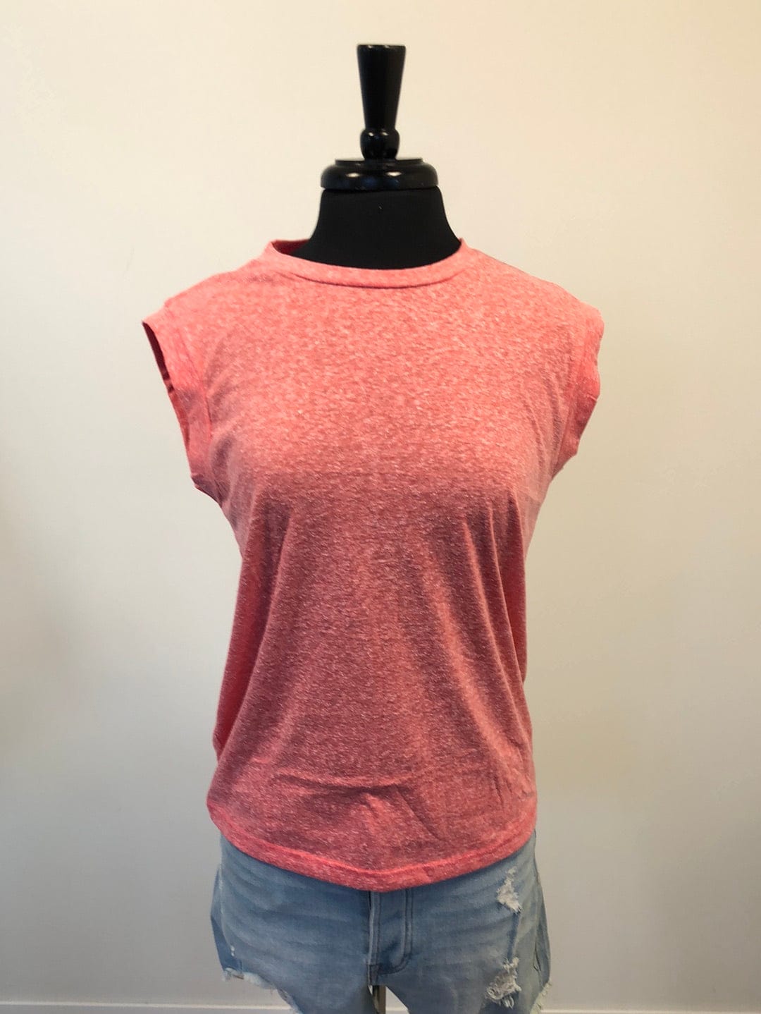 Hot Coral Crew Neck Top