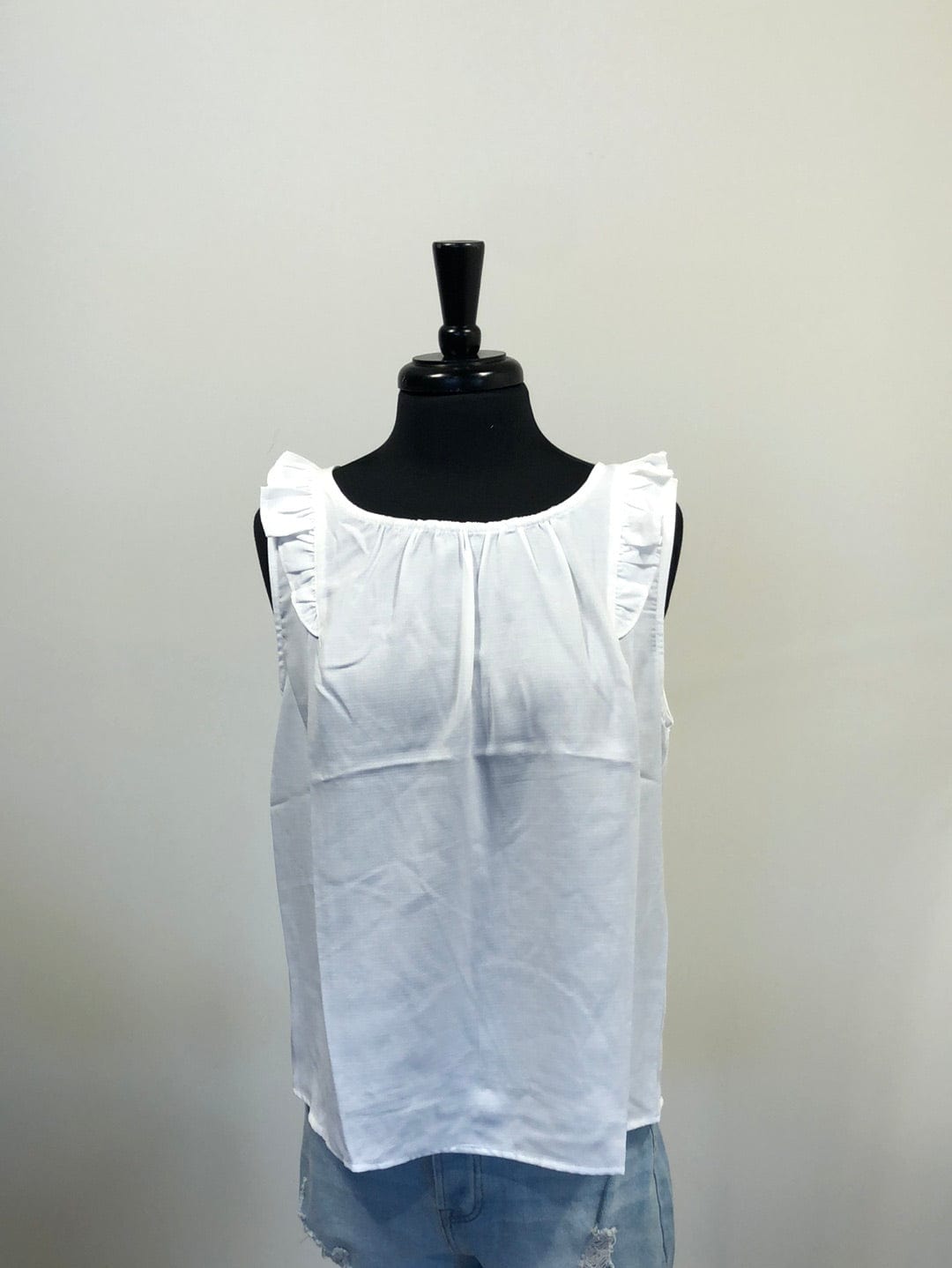 Ivory Ruffle Detailed Shoulder Top