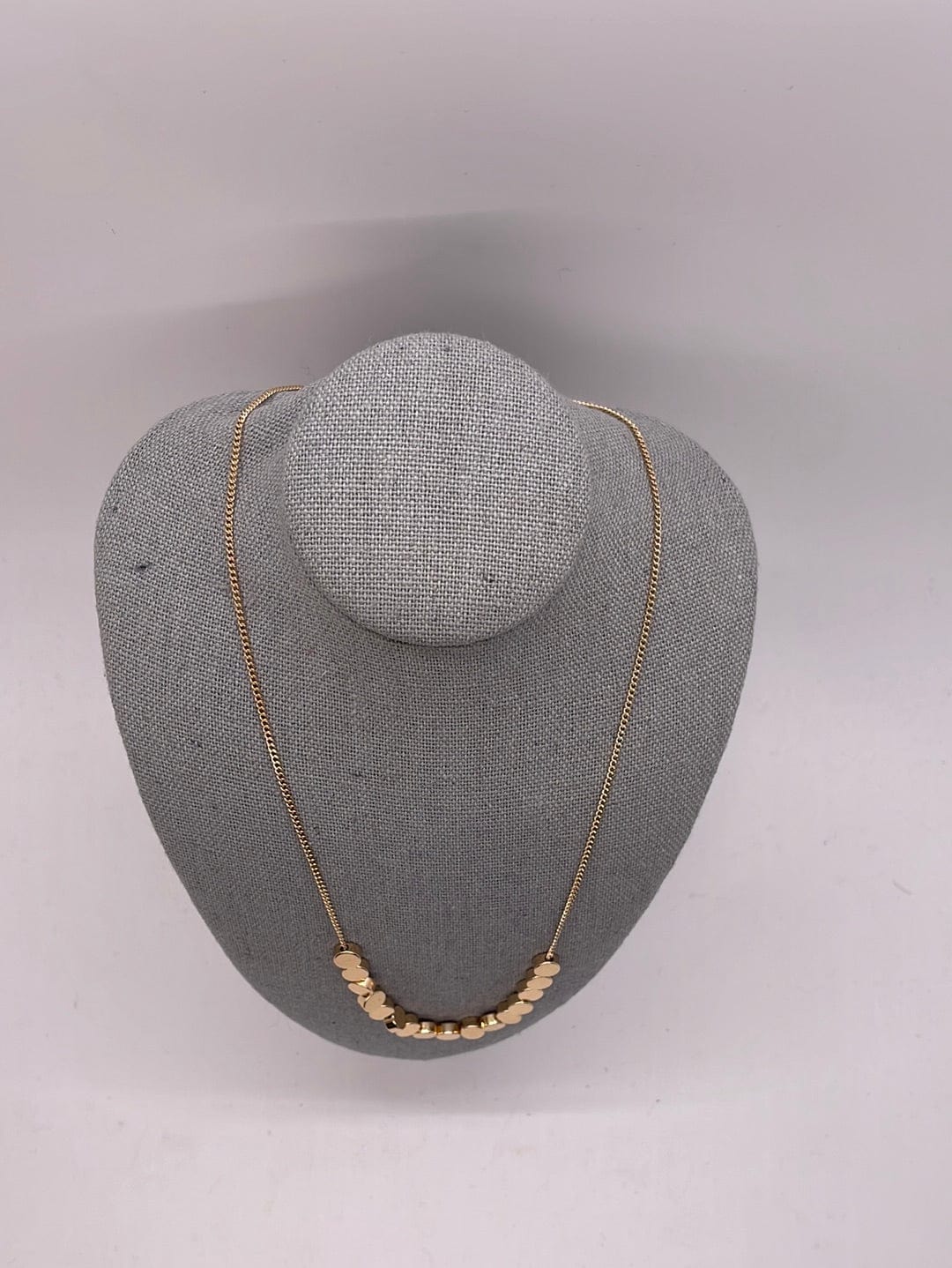 Gold Round Disc Necklace