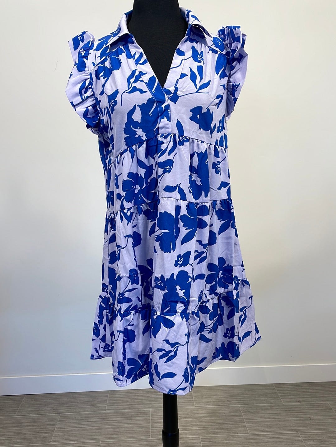 Lavender Mix Floral Boat Neck Dress