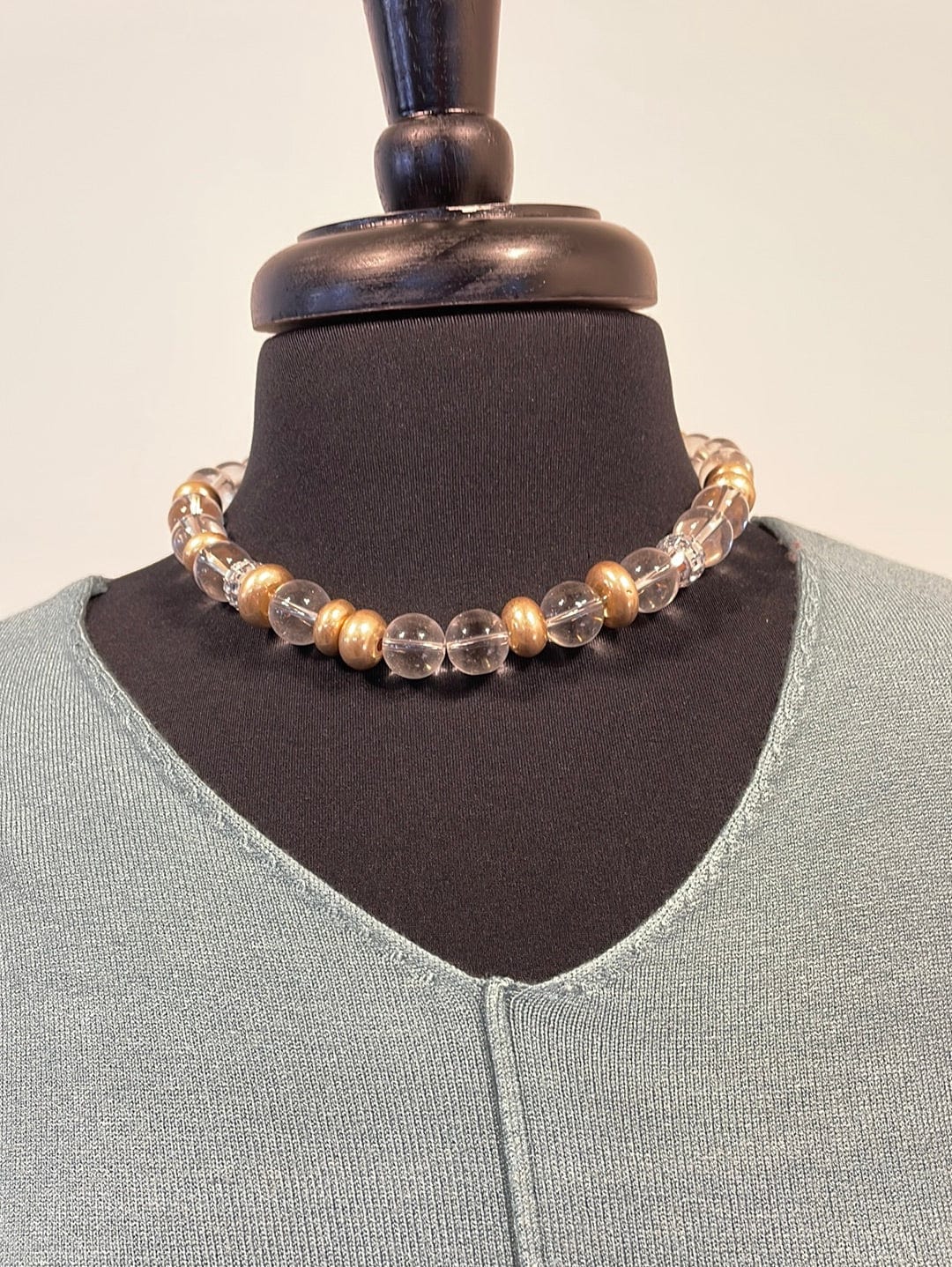 Acrylic Bead Gold Necklace