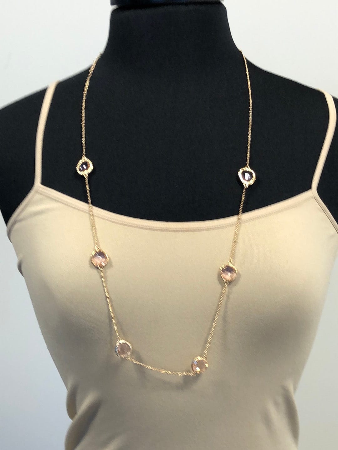 Gold & Blush Crystal Necklace