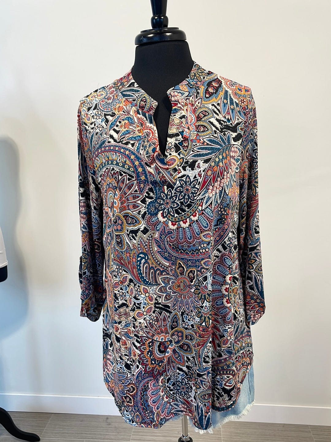 Maroon & Blue Pattern Lizzy Top