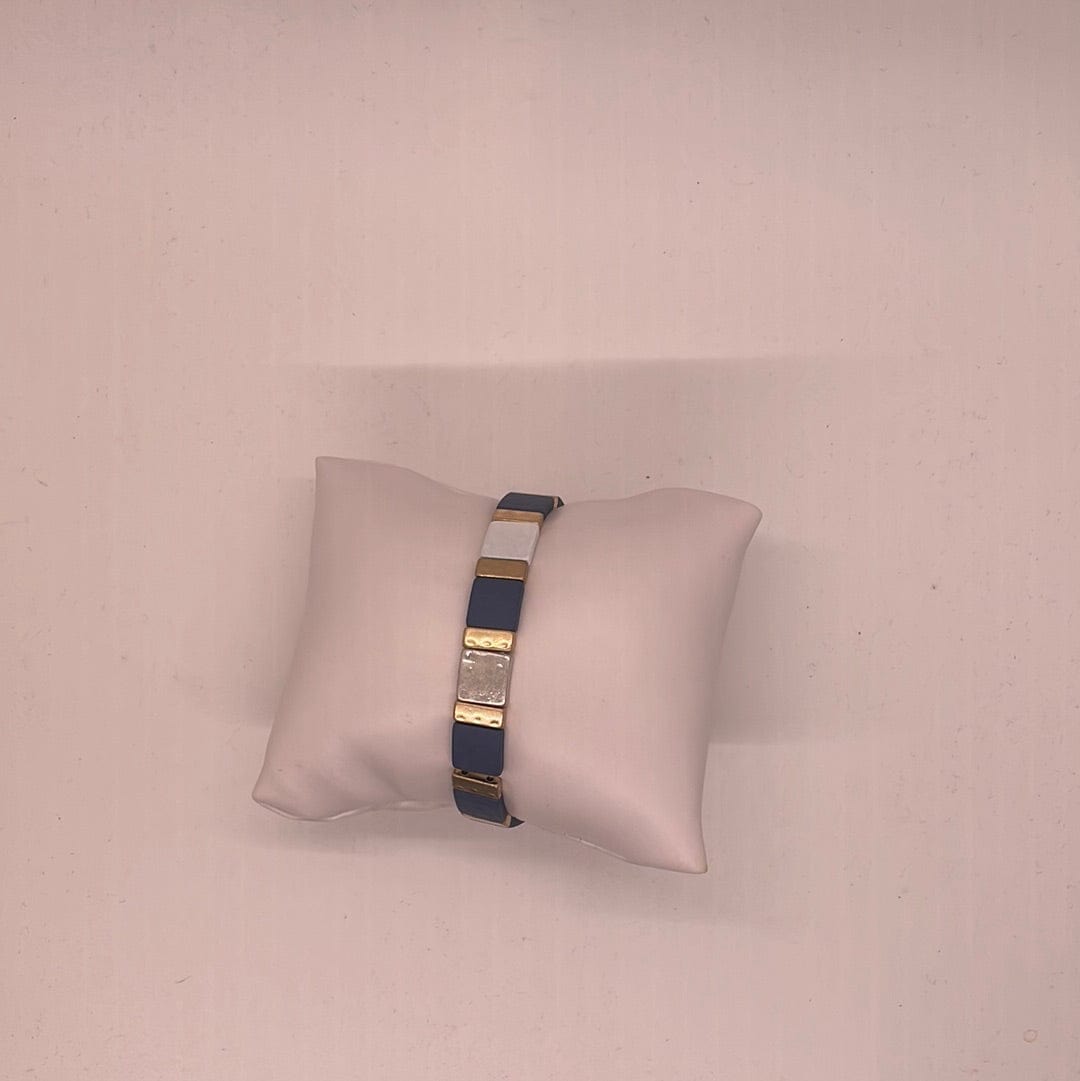 Navy Mixed Squares Bracelet