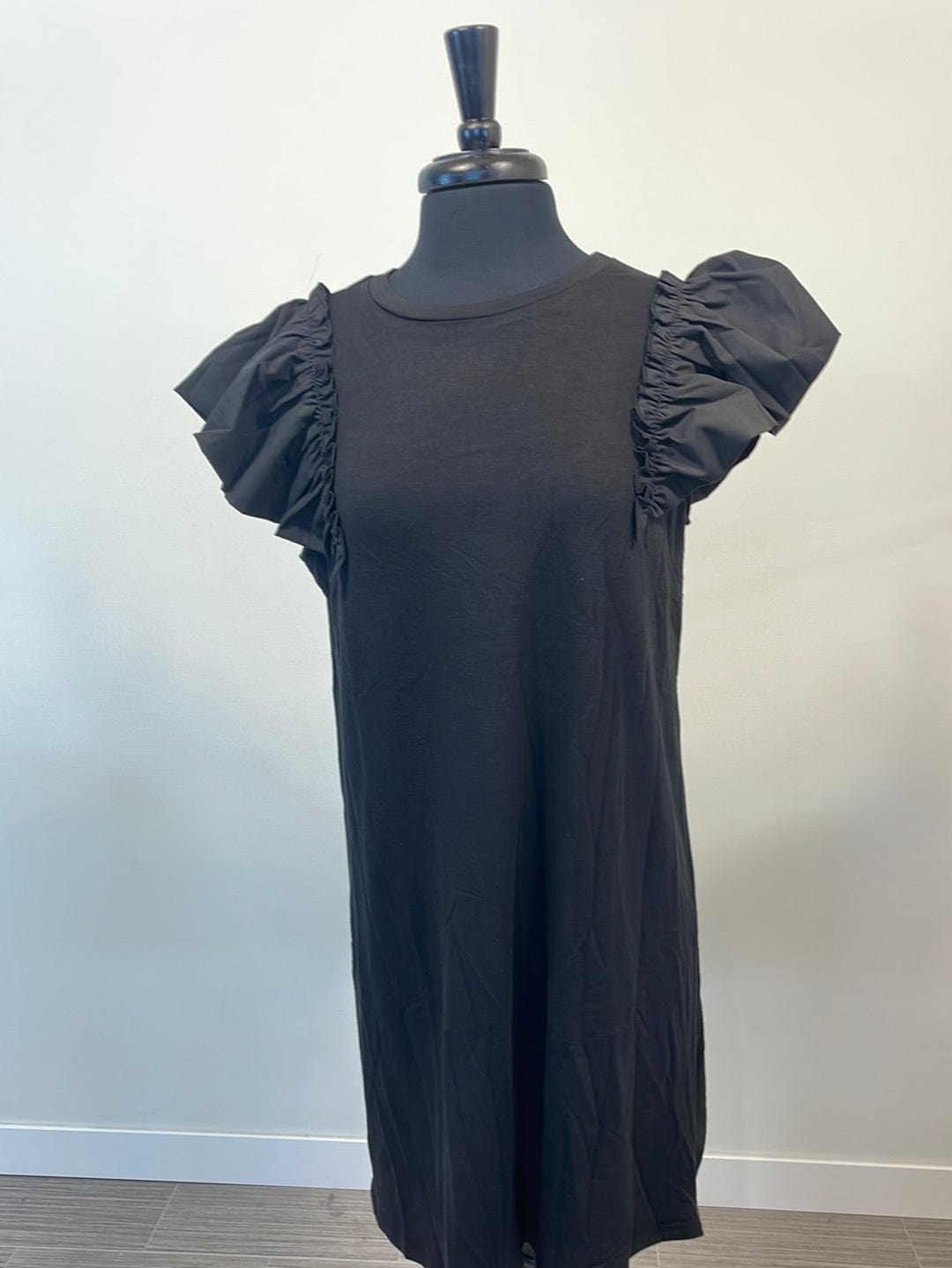 Black Ruffle Sleeve Dress