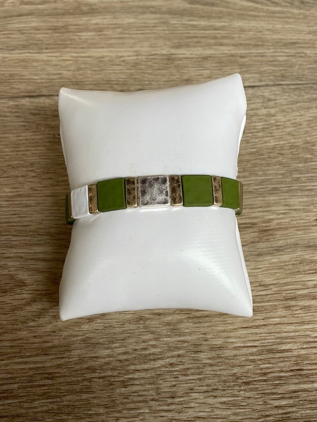 Green Mixed Squares Bracelet