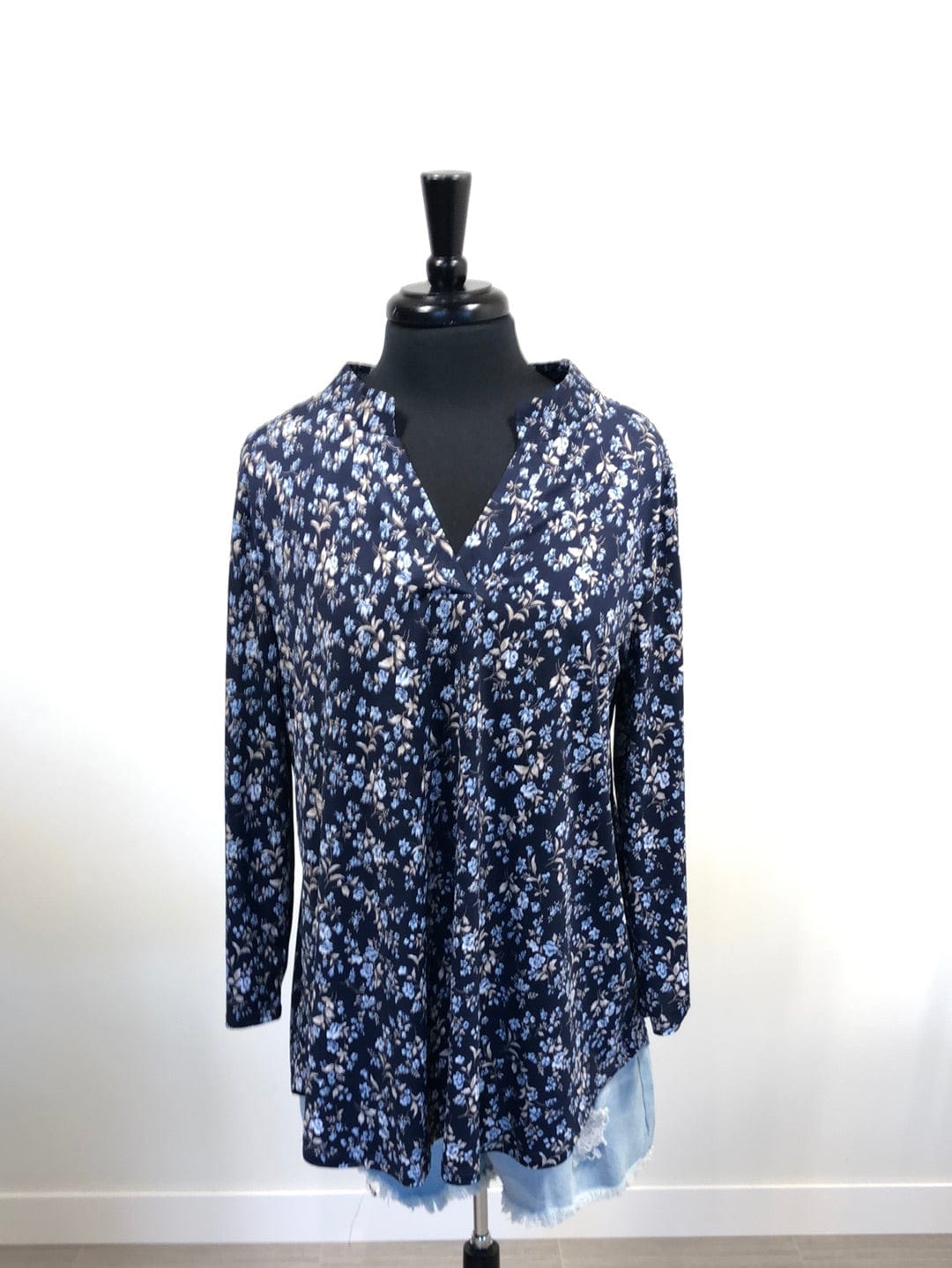 Blue Small Floral Lizzy Top