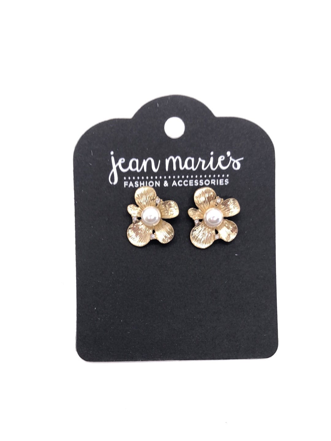Gold Pearl Flower Earring