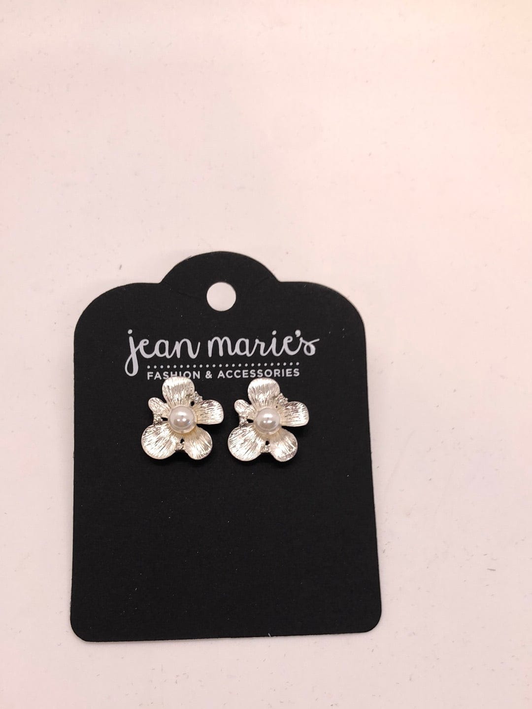 Silver Pearl Flower Earring