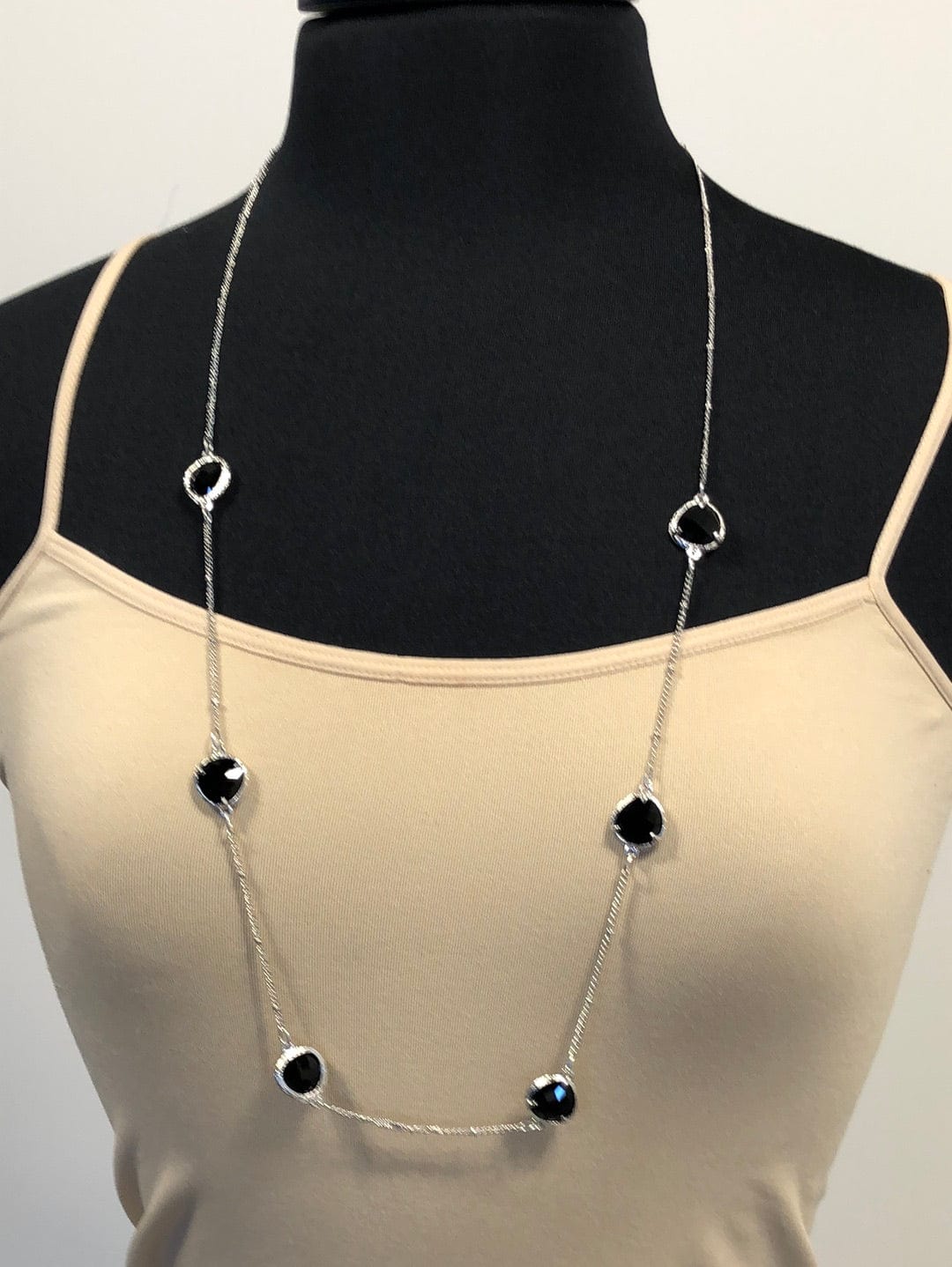 Black & Silver Crystal Necklace