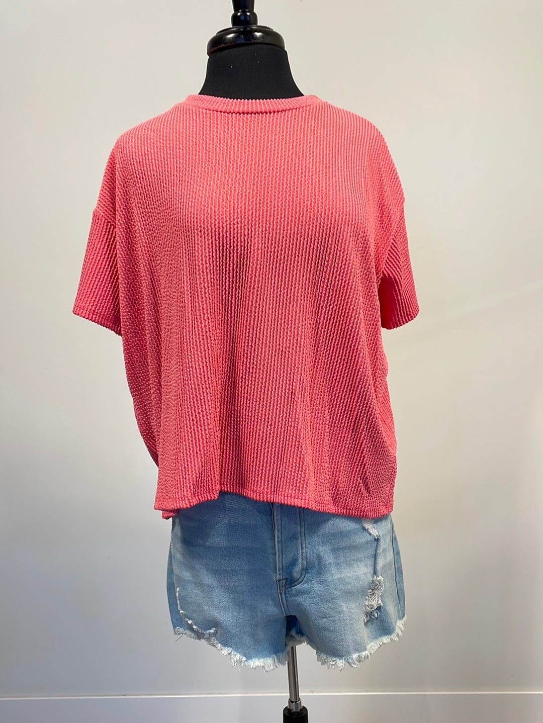 Coral Everyday Relaxed Ribbed Top