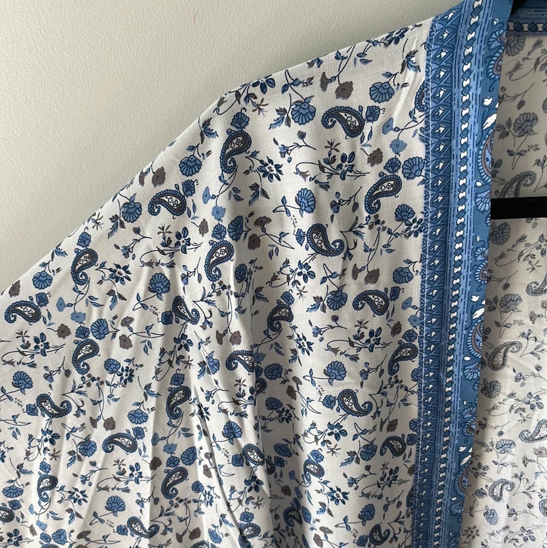 Country Blue Paisley Kimono