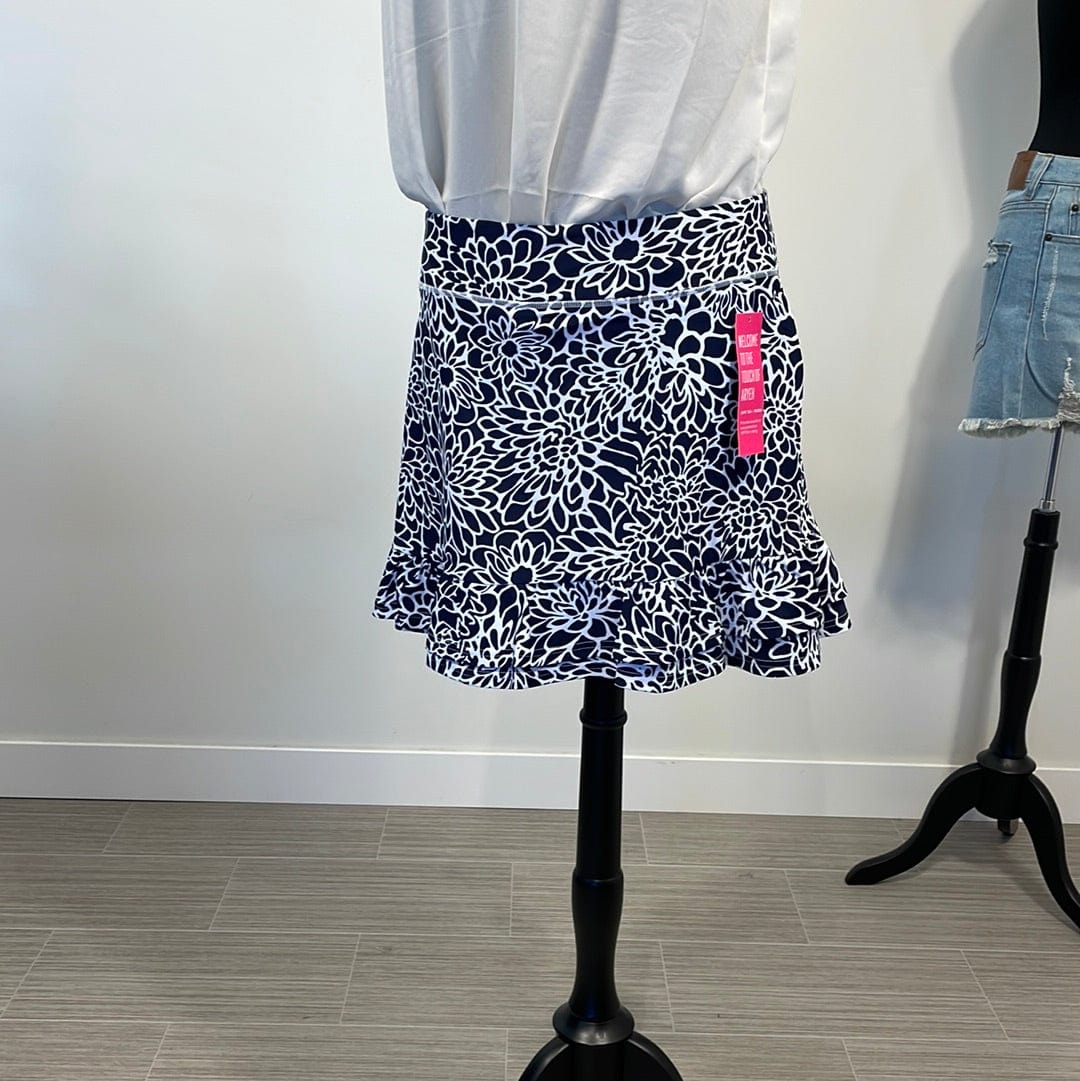 Navy & White Darla Tiered Ruffle Skort