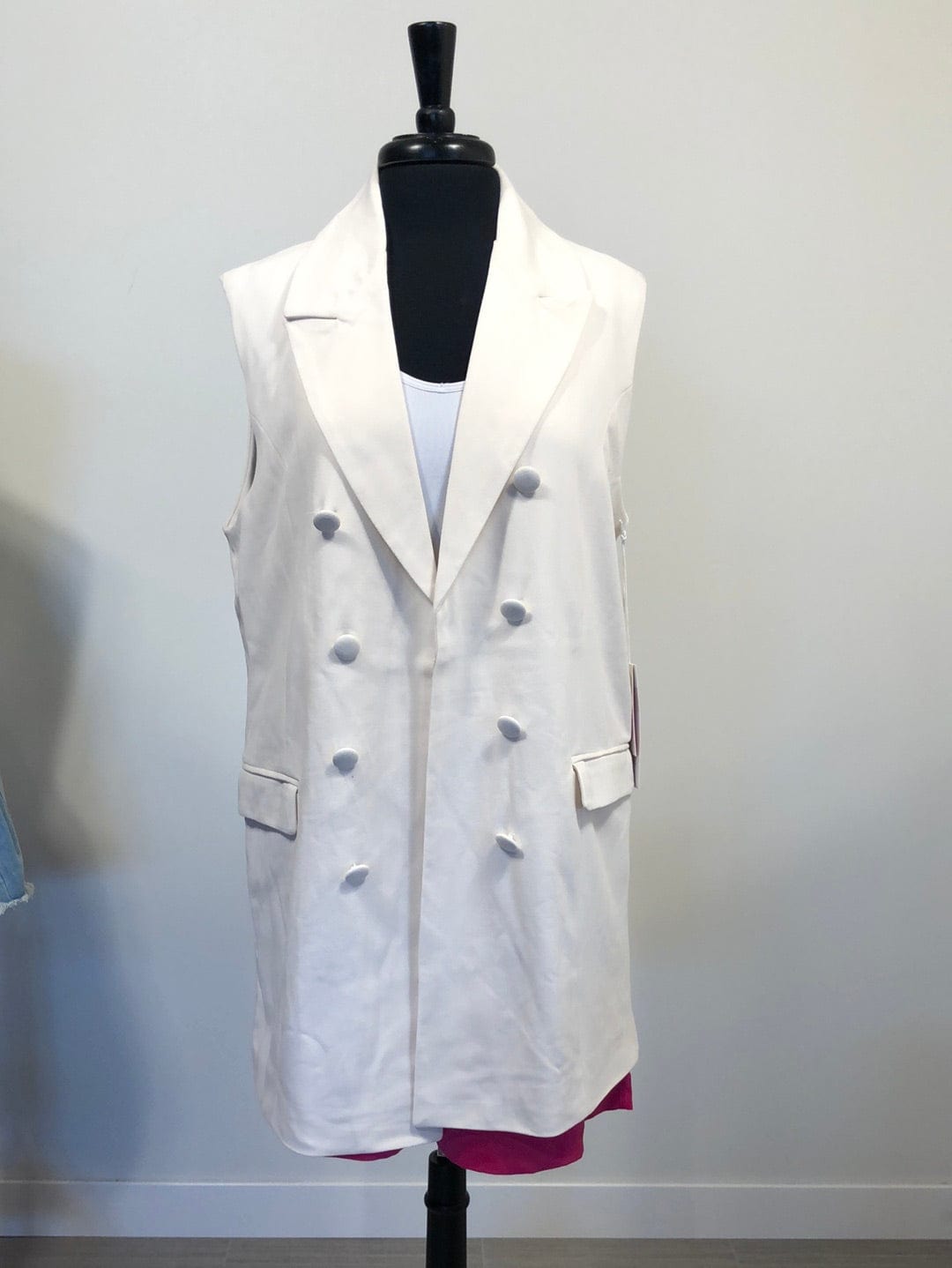 Cream Blazer Vest