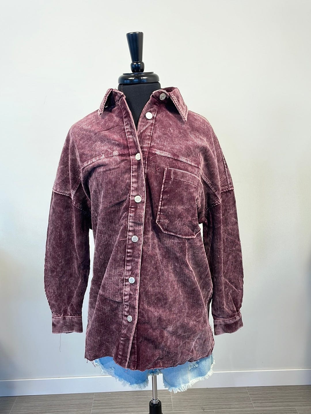 Eggplant Oversized Vintage Washed Shacket