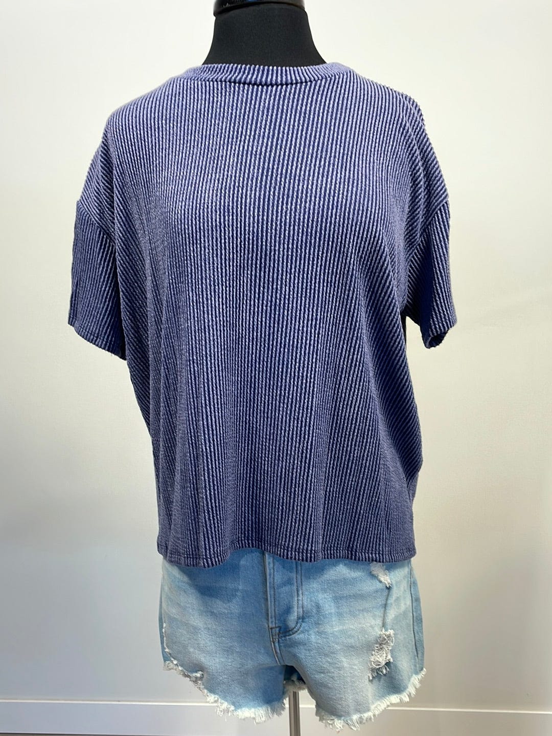 Navy Everyday Relaxed Ribbed Top
