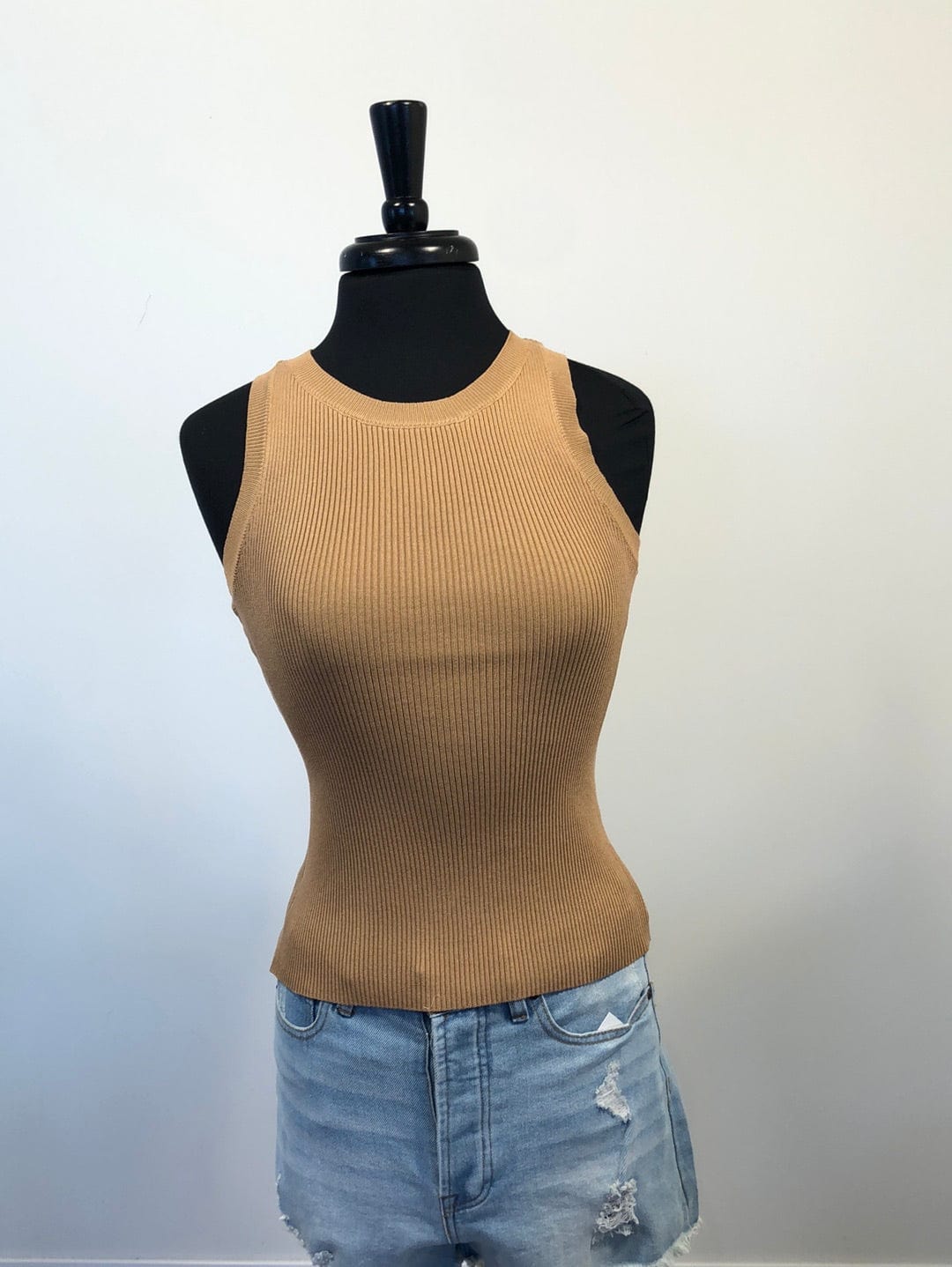 Khaki Racerback Knit Top