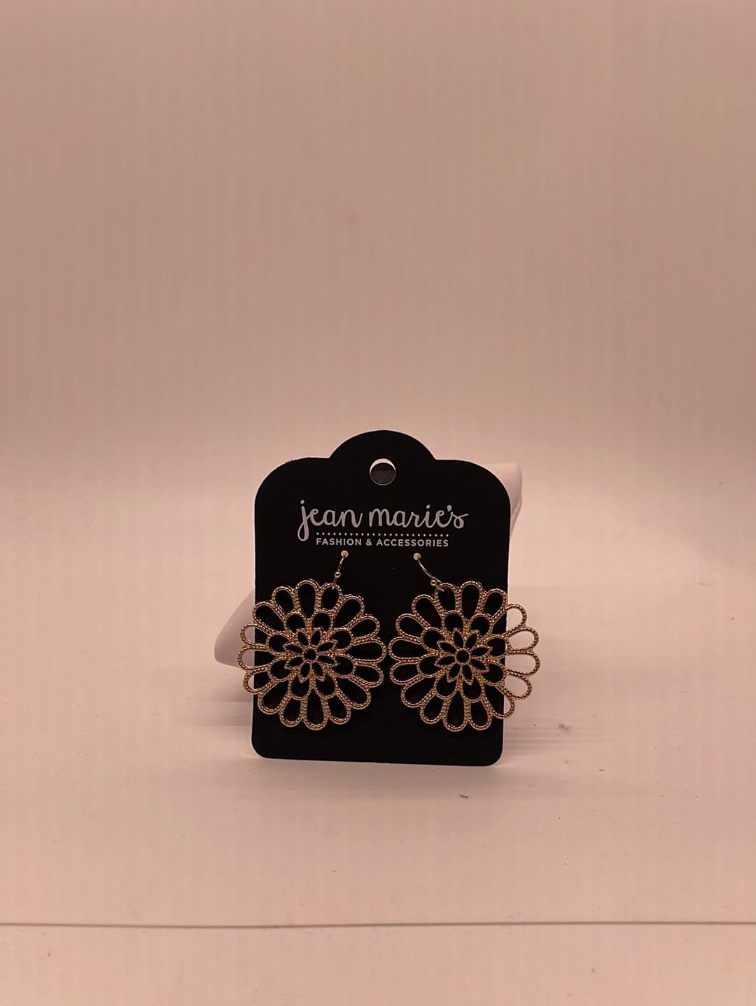 Gold Flower Disc Earring