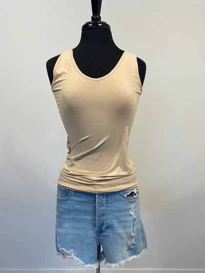 Nude Reversible V U Neck Tank PLUS
