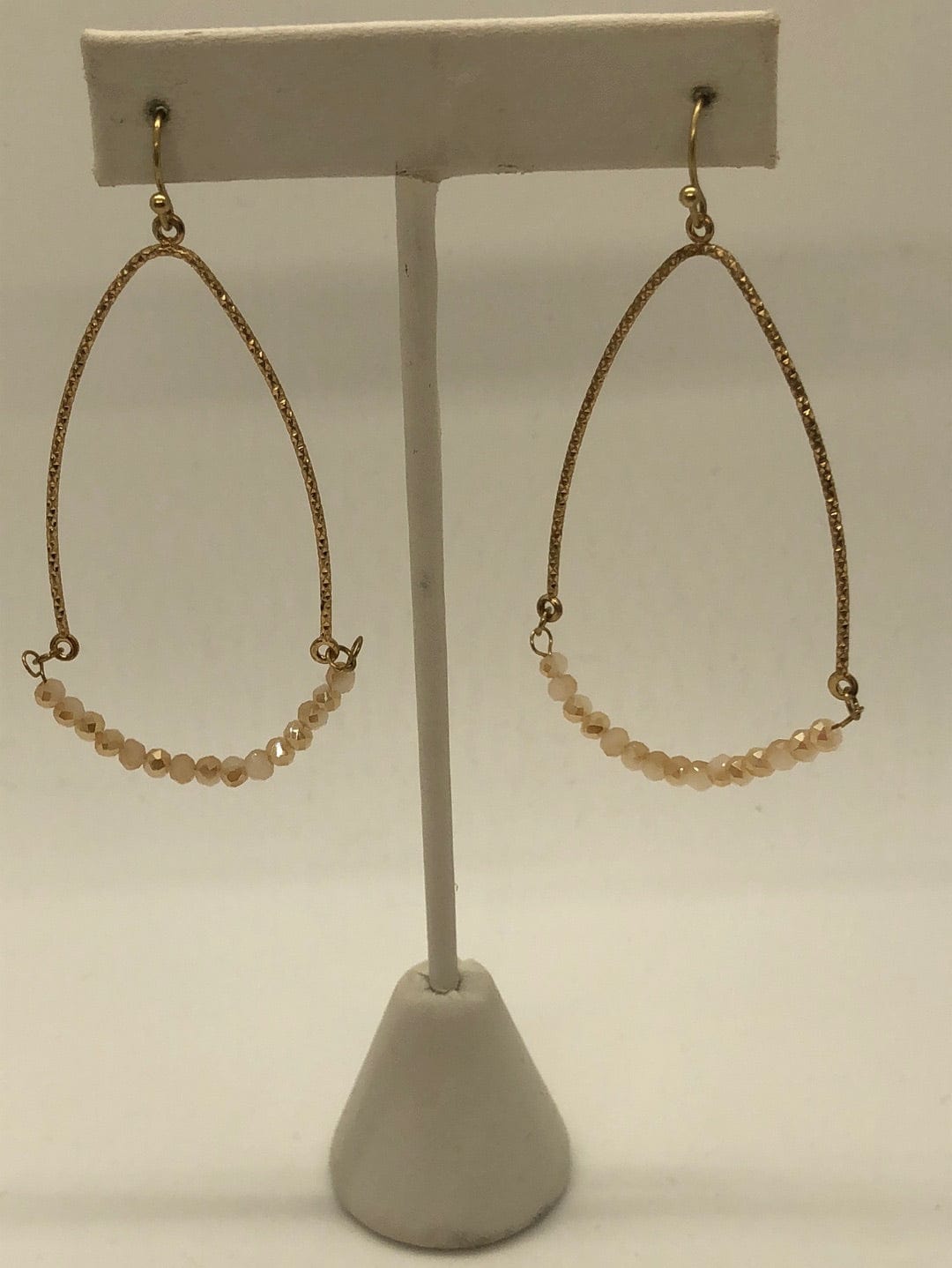 Gold Beaded Teardrop Earrings