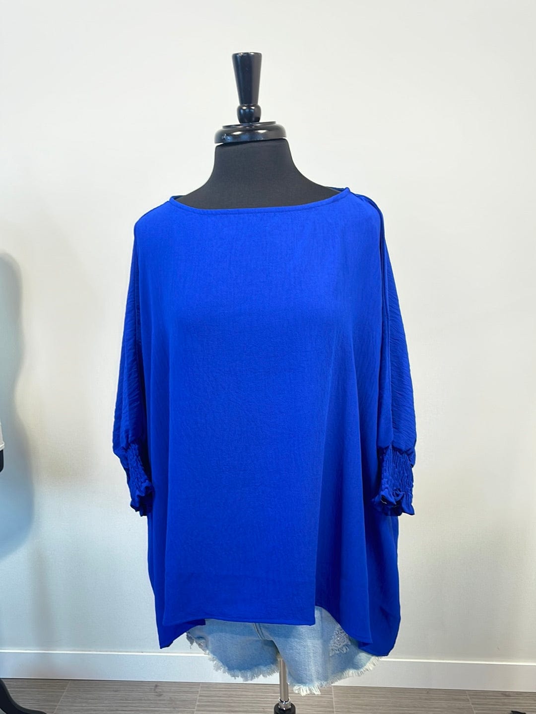 Royal Blue Oversized Boatneck Blouse