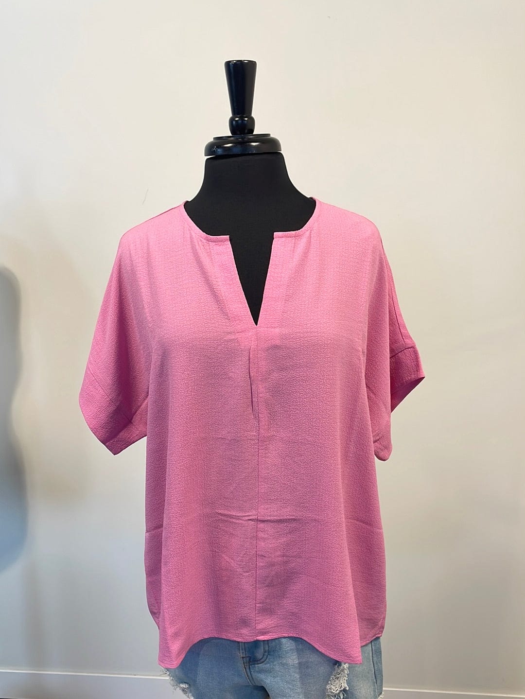 Light Mauve Crinkle Breezy Blouse