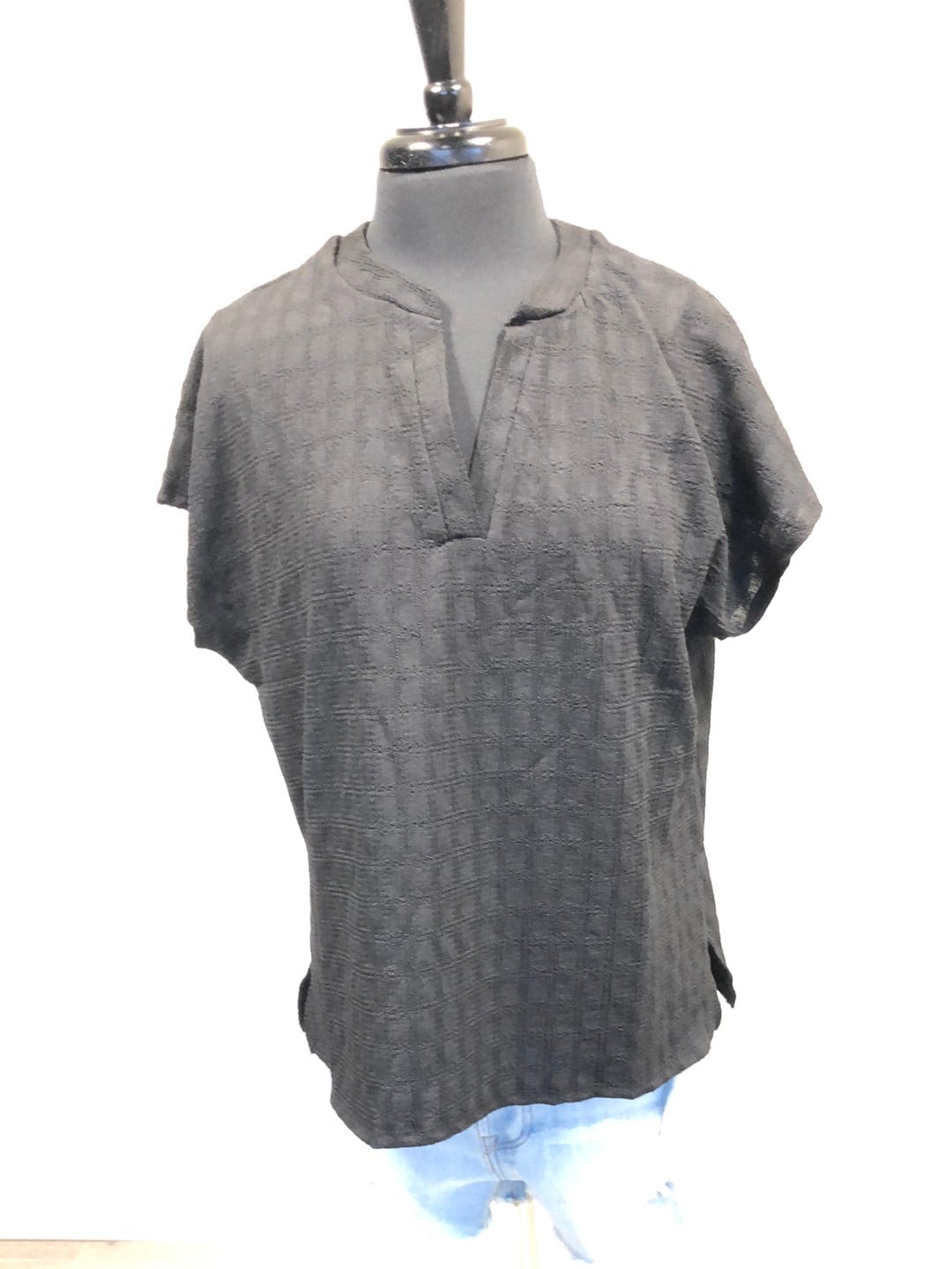 Black Short Sleeve Gabby Top