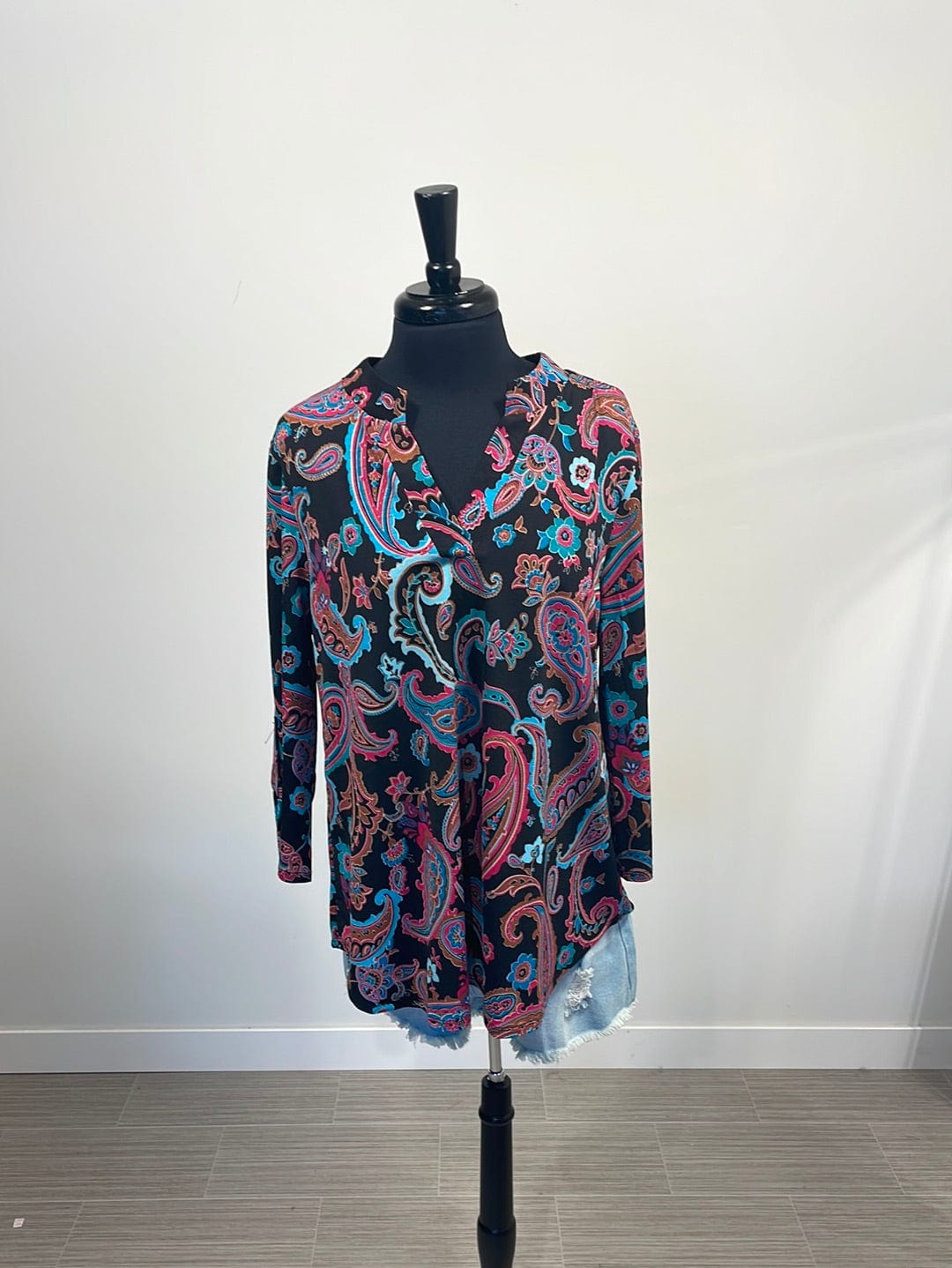 Teal & Deep Pink Paisley Lizzy Top