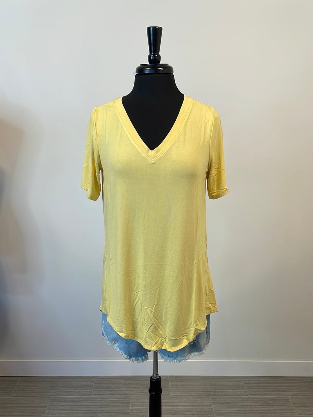 Dusty Yellow Soft V-Neck Tee
