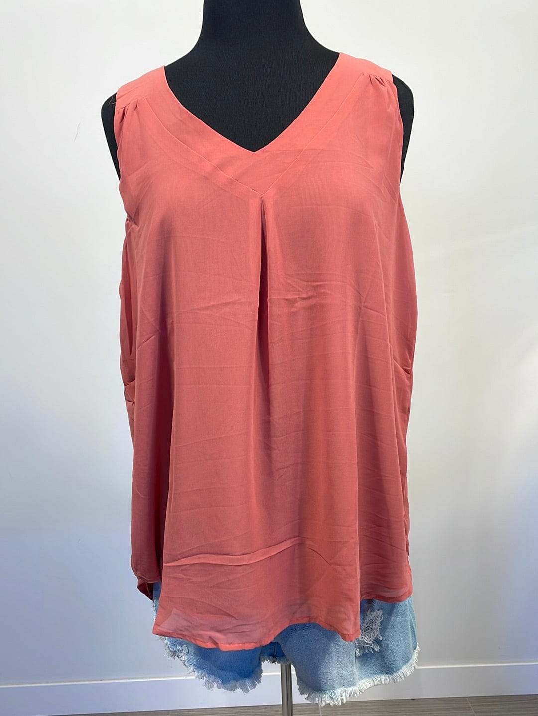 Ash Rose Double Layer Chiffon Tank