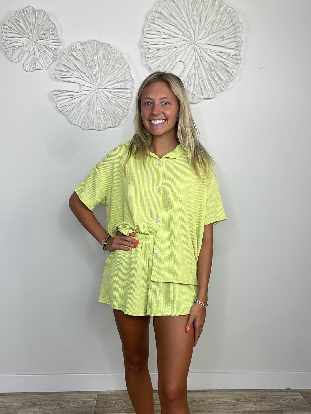 Lime Everyday Comfy Ribbed Top