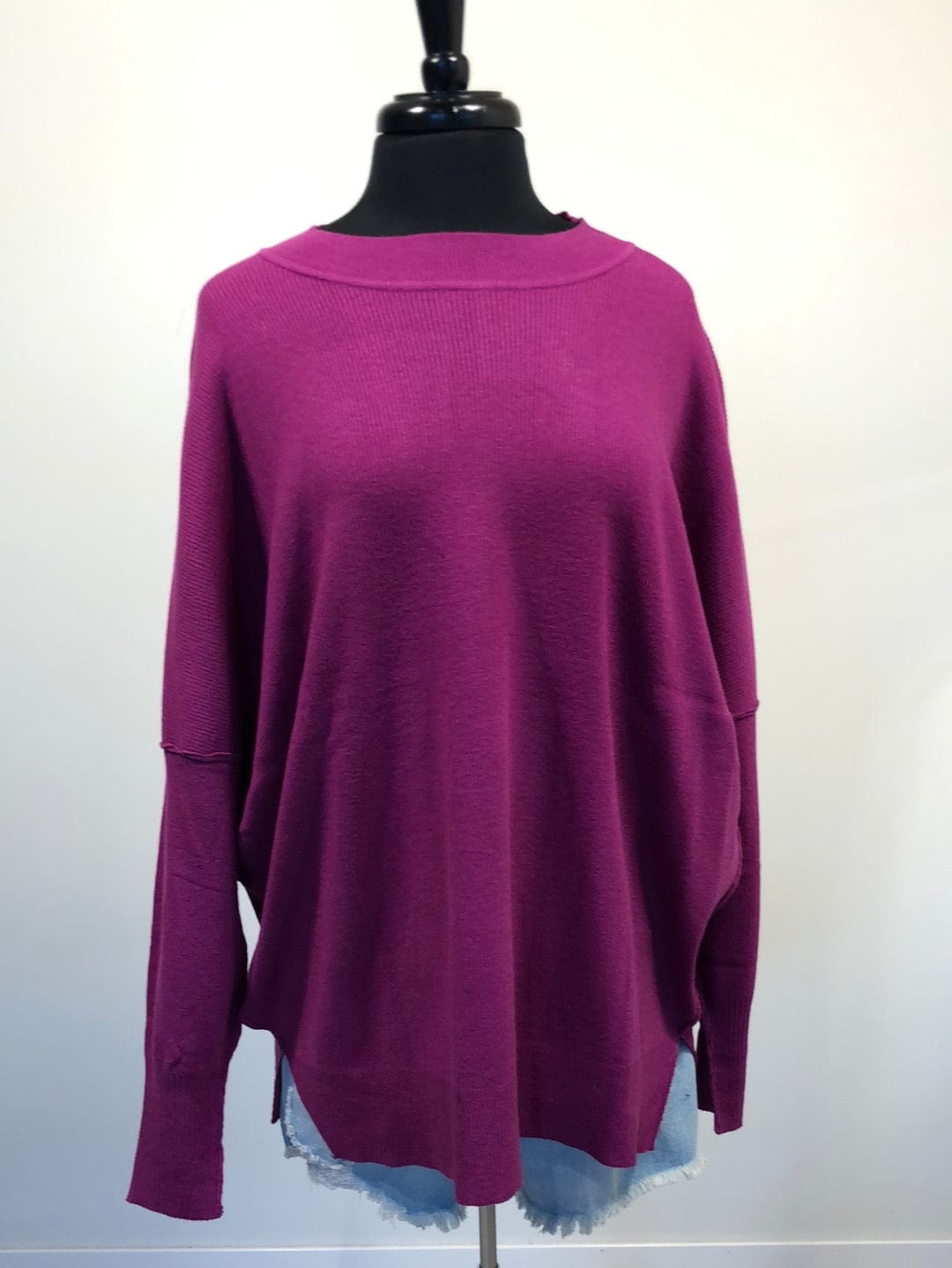 Magenta Astrid Ribbed Onesize Sweater