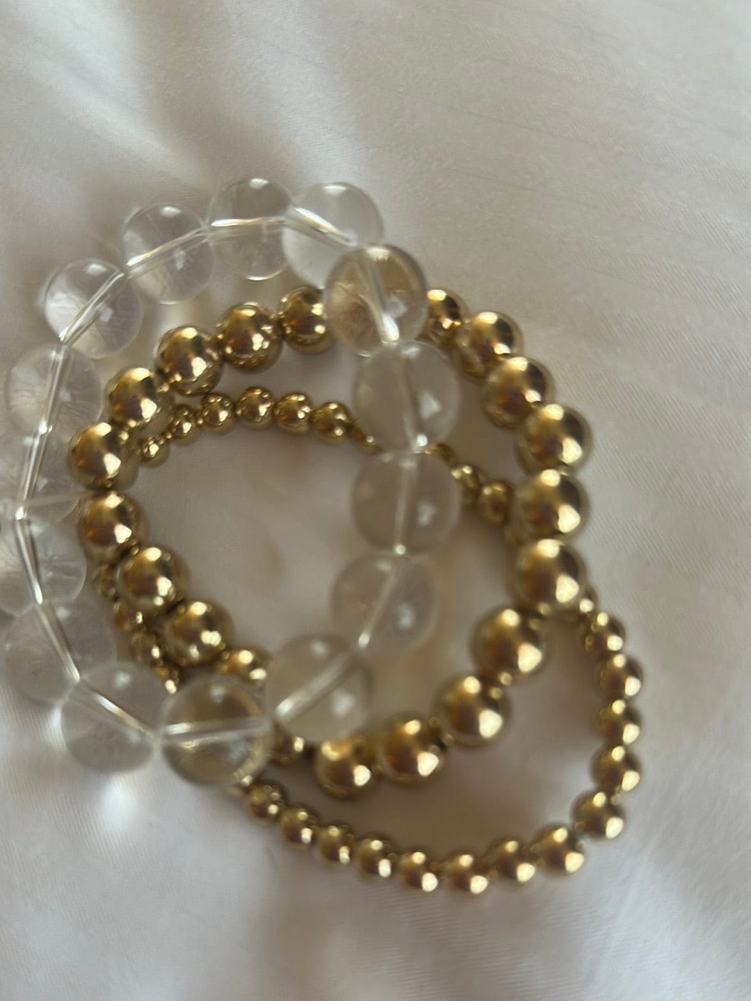 Gold & Acrylic Bracelet S/3