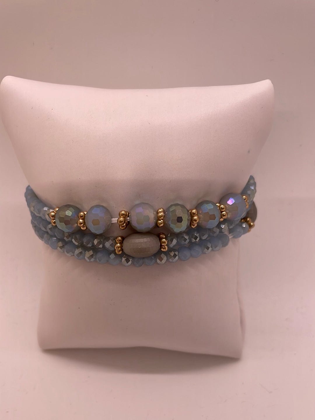Dusty Blue Stone Sparkle Bracelet/Necklace Set