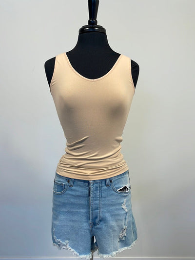 Nude Reversible V U Neck Tank