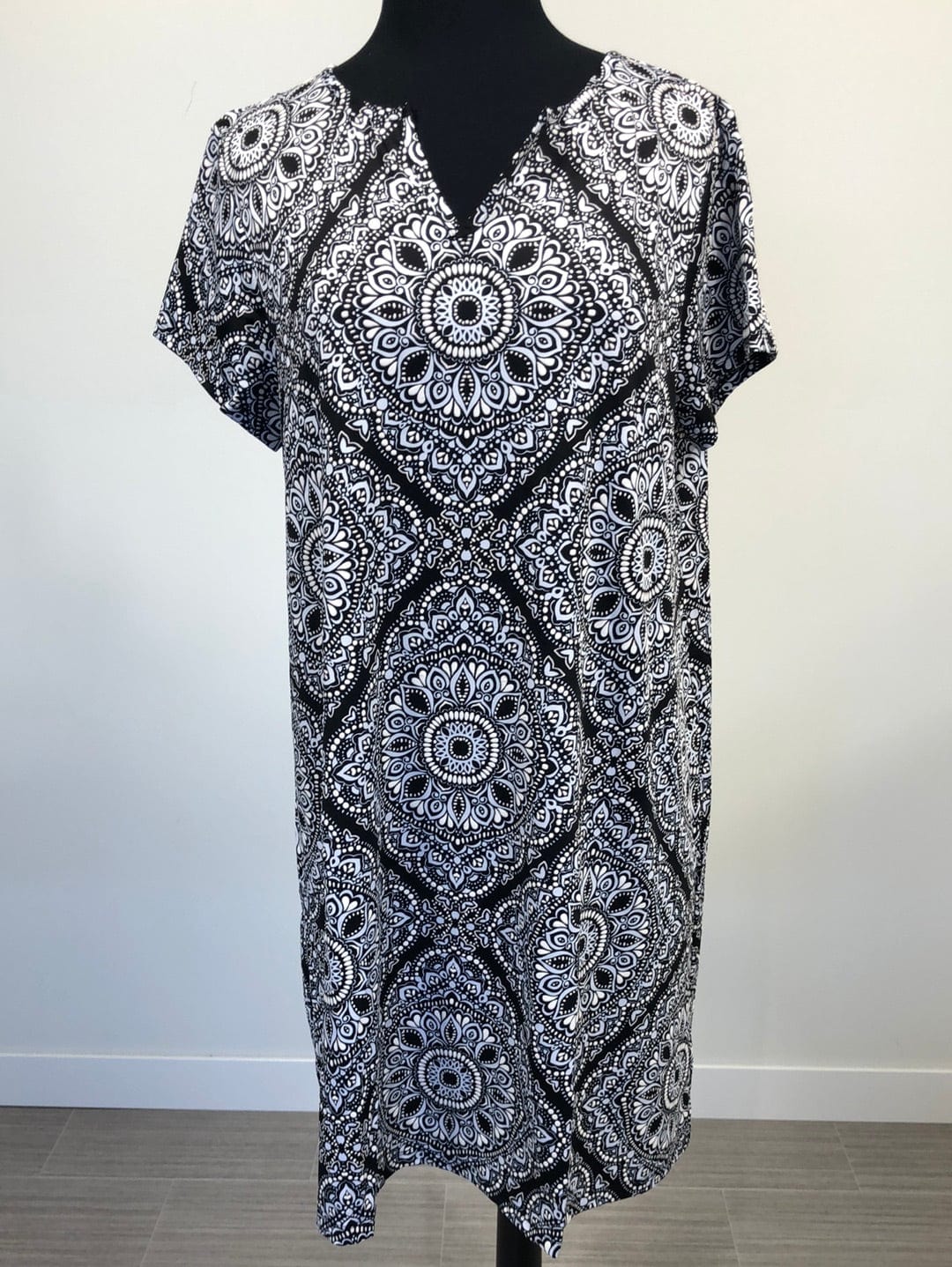 Black Mandala Mix Dress