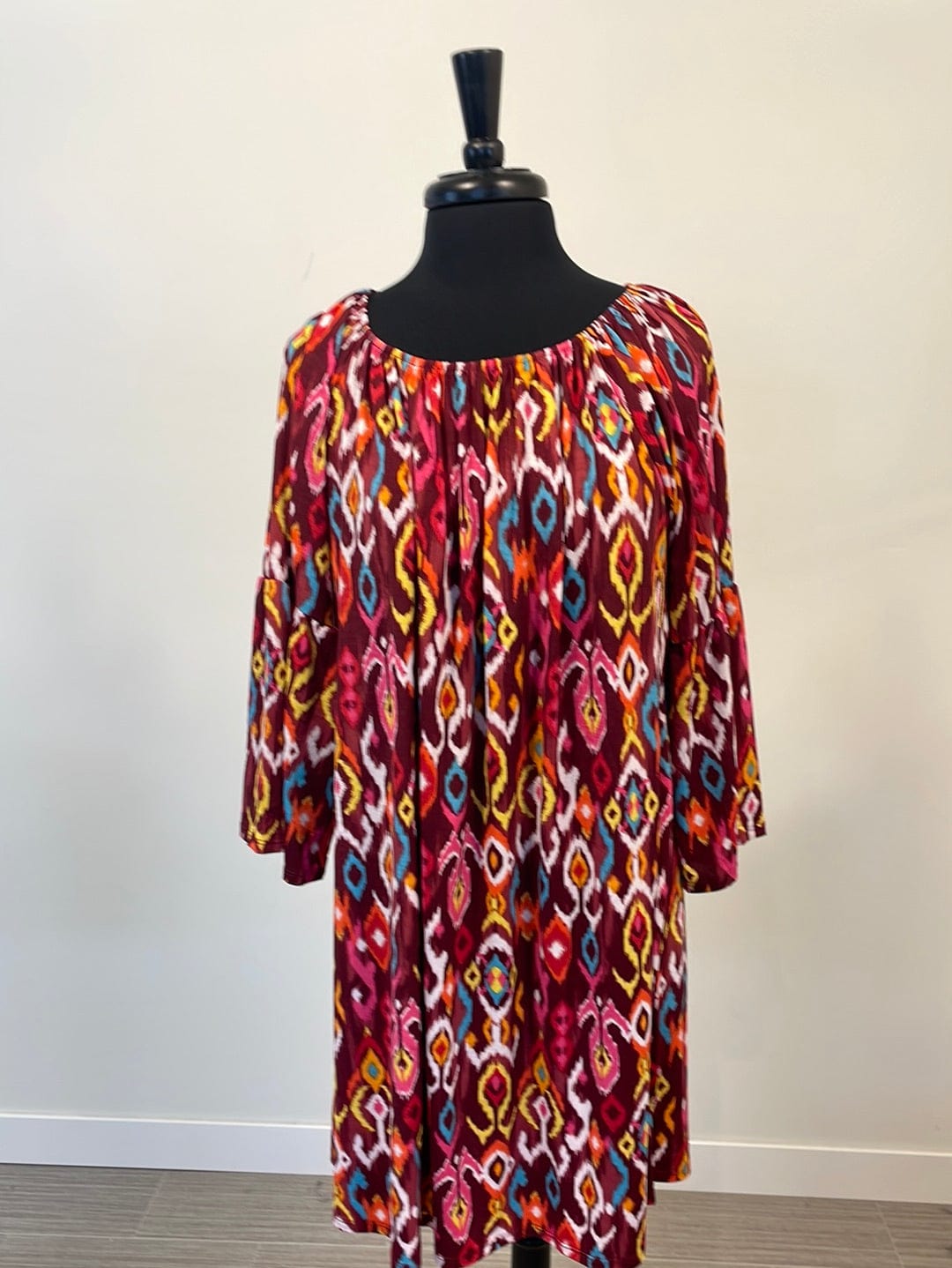 Dark Magenta Aztec Scoop Dress