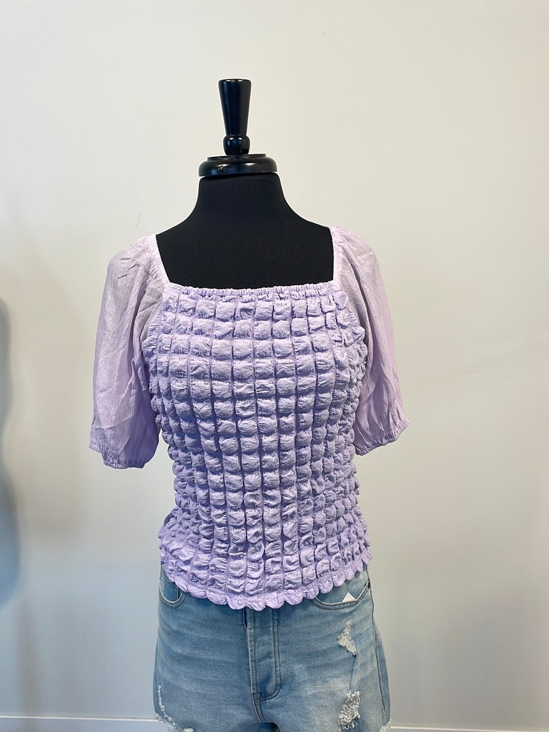 Lavender Smocked Top