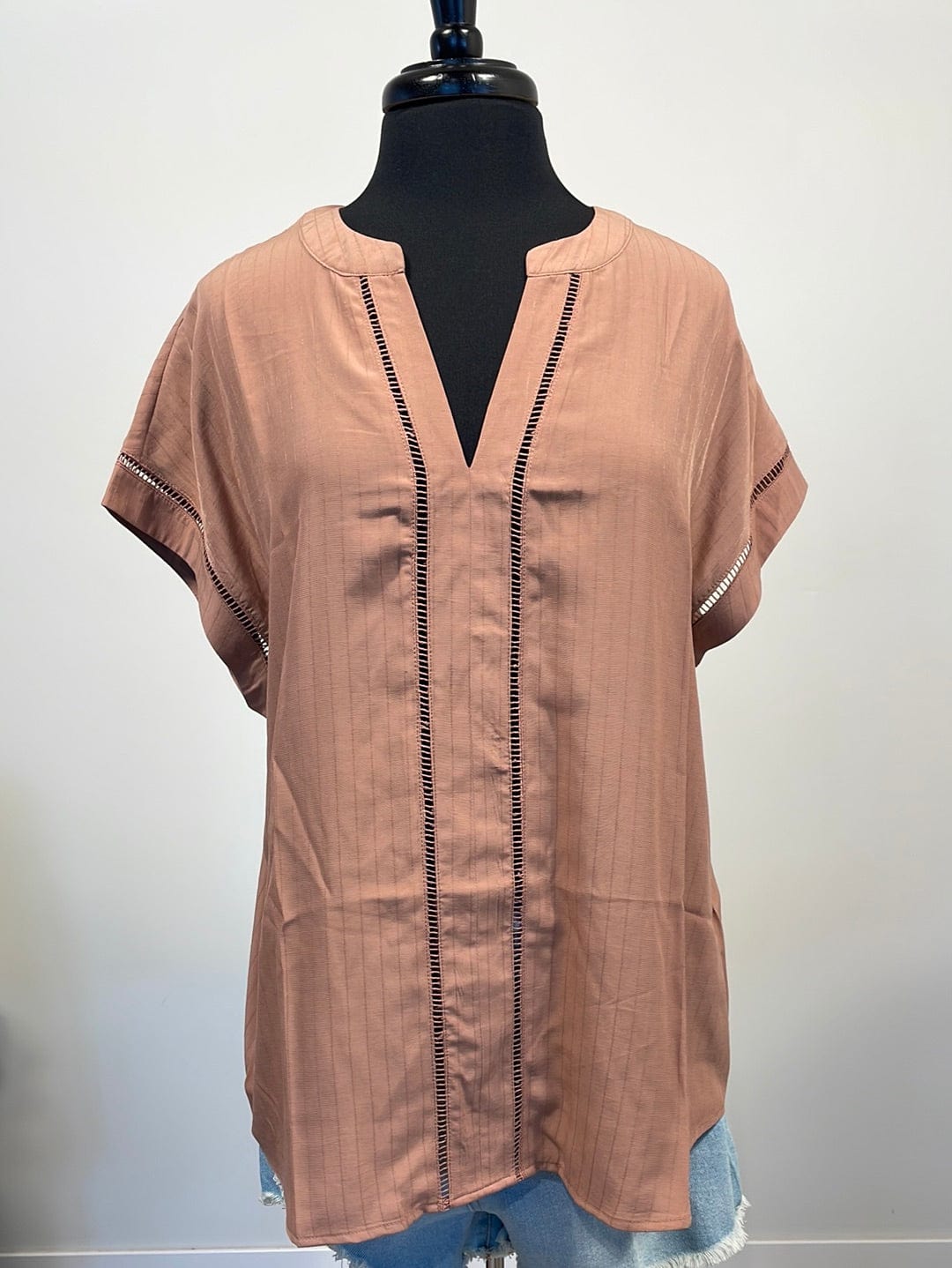 Terracotta Lace Trim Top