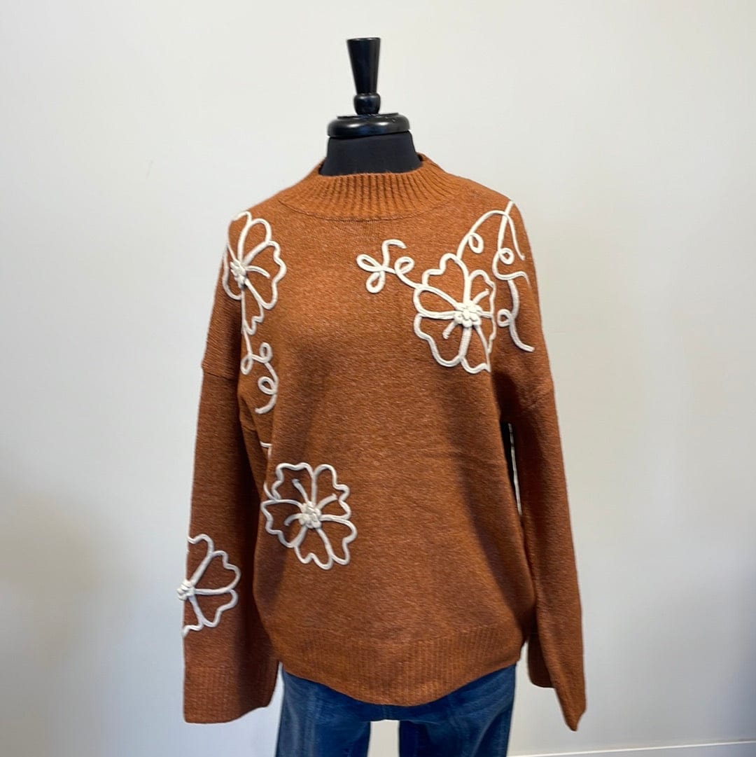 Ginger Sweater w/Floral Detail
