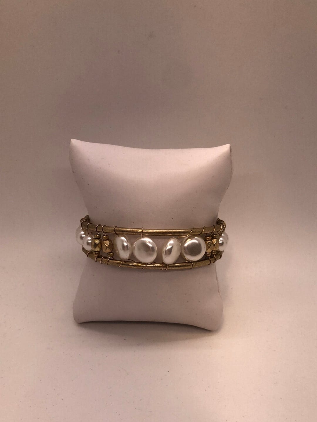 Gold Pearl Cuff Bracelet