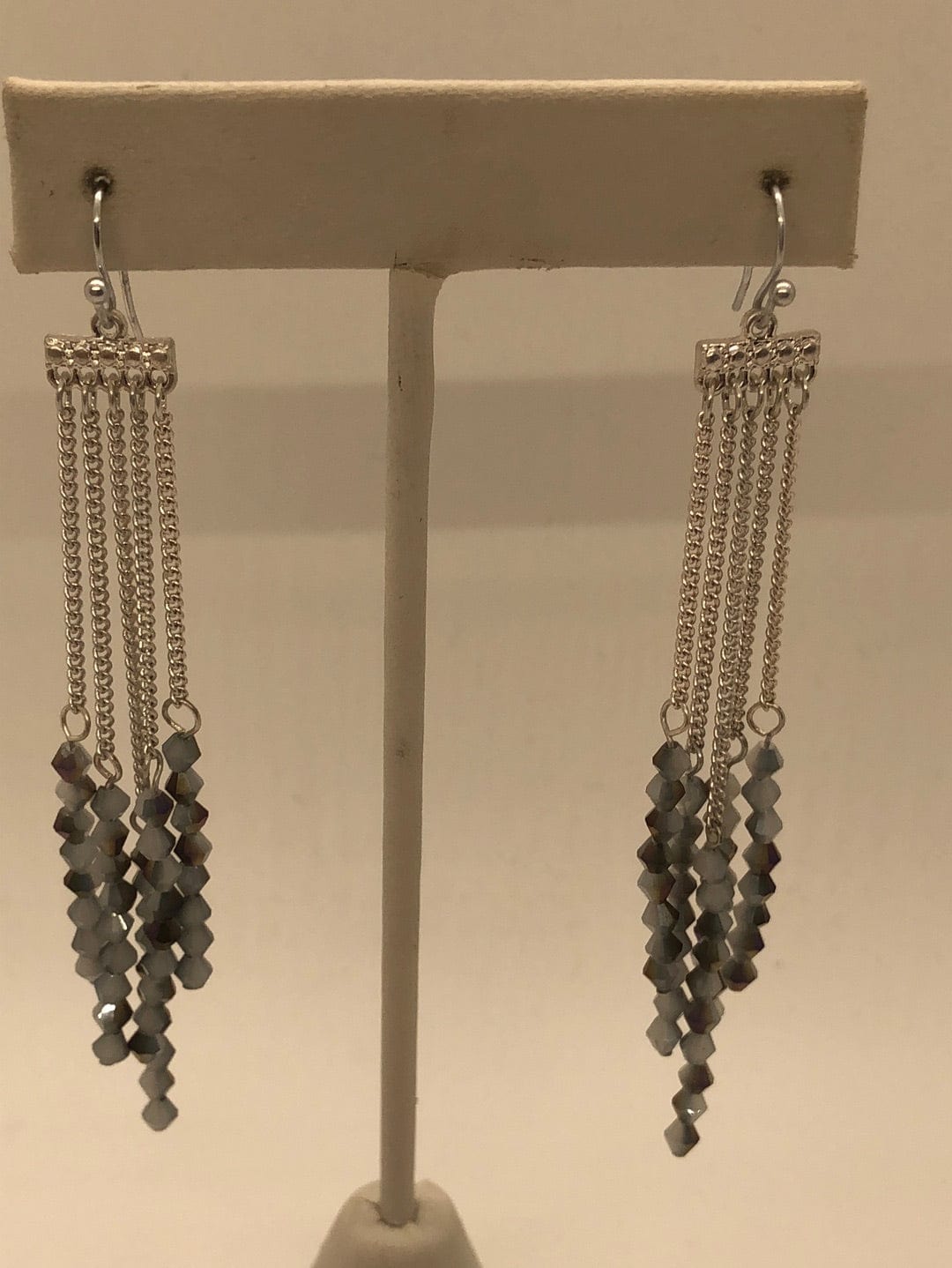 Silver Stone Droplet Earrings