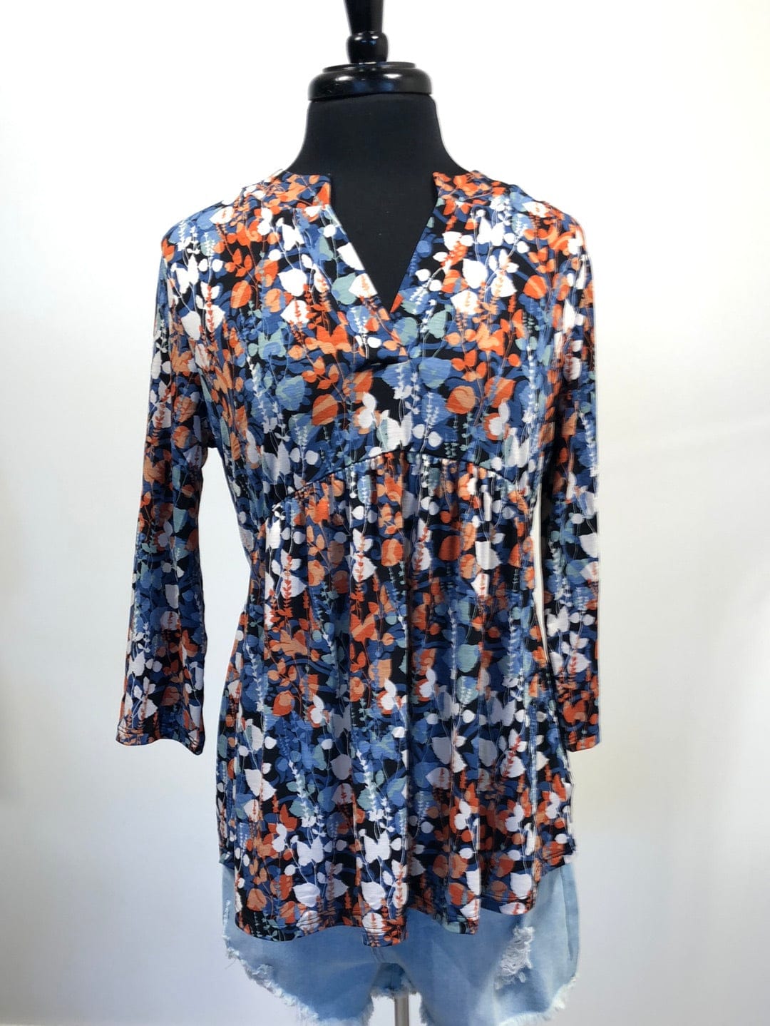 Earth Tone Floral Babydoll Top