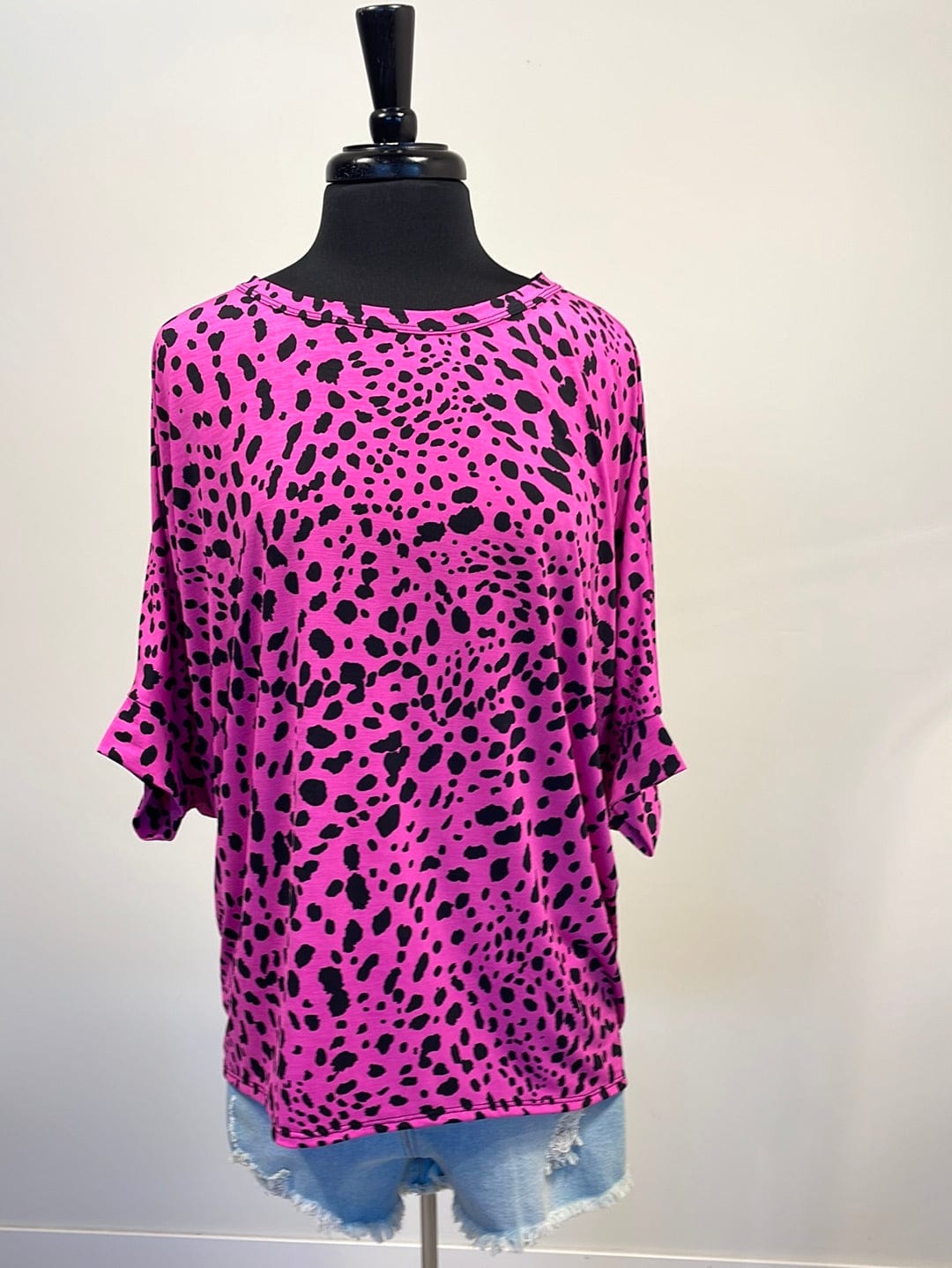 Magenta Cheetah Dolman Top