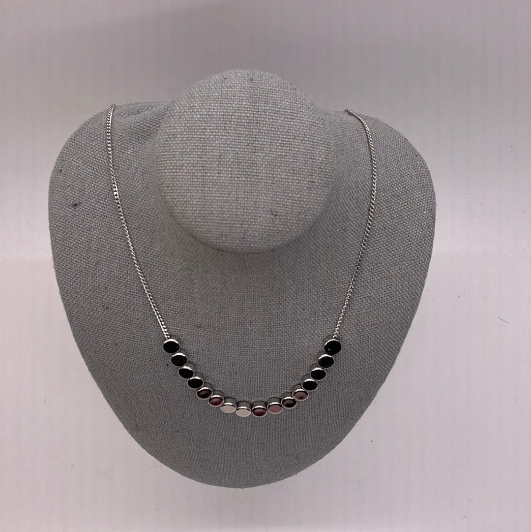 Silver Round Disc Necklace