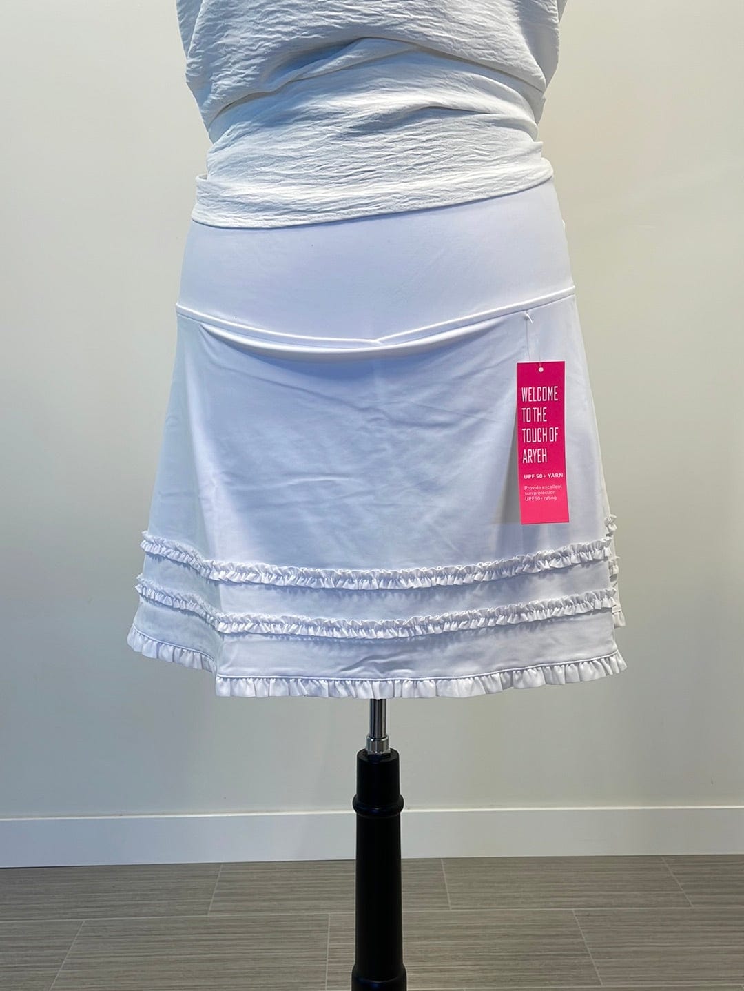 White Ruffle Detail Skort
