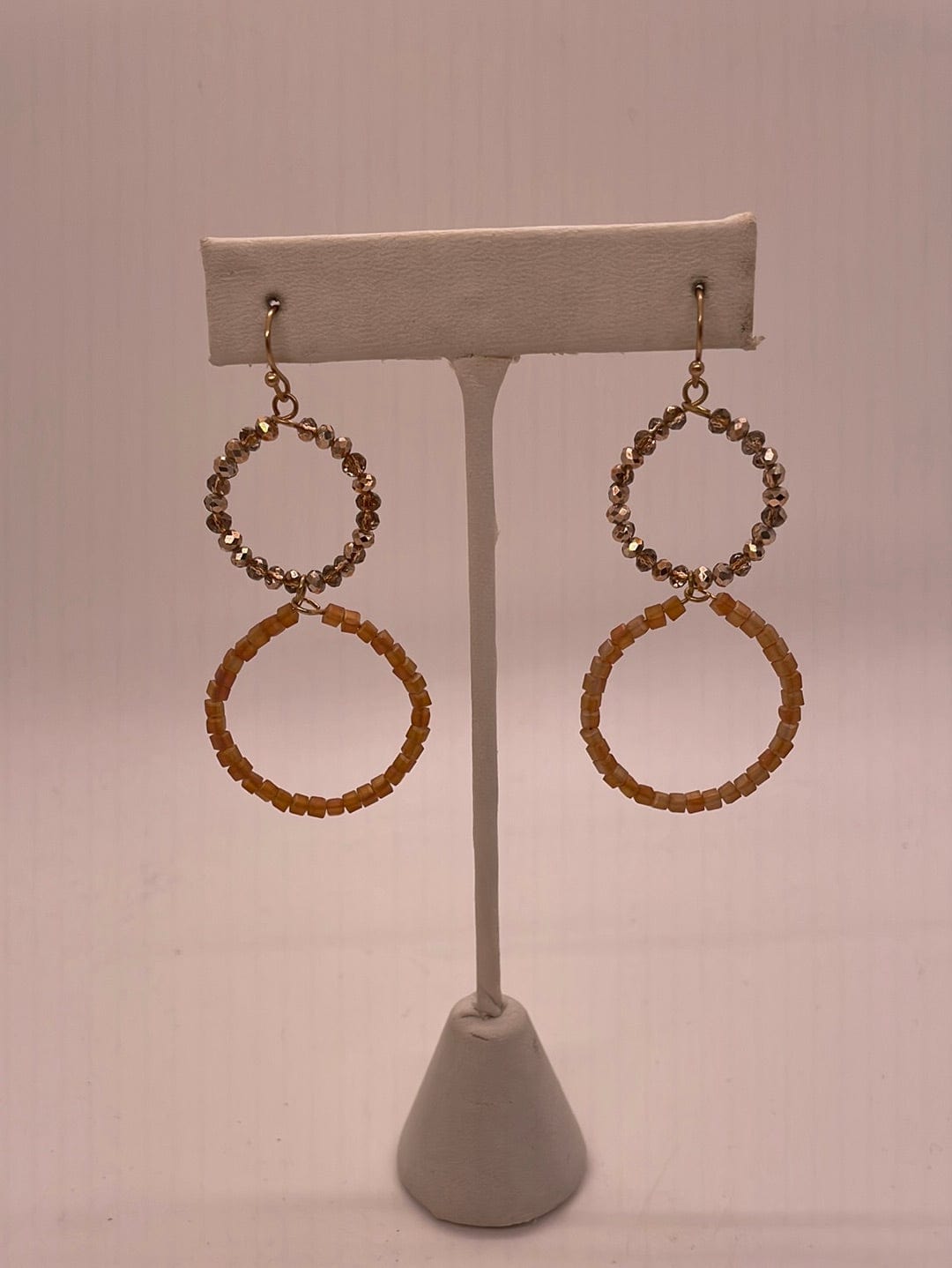 Peach Interlocking Beaded Earring